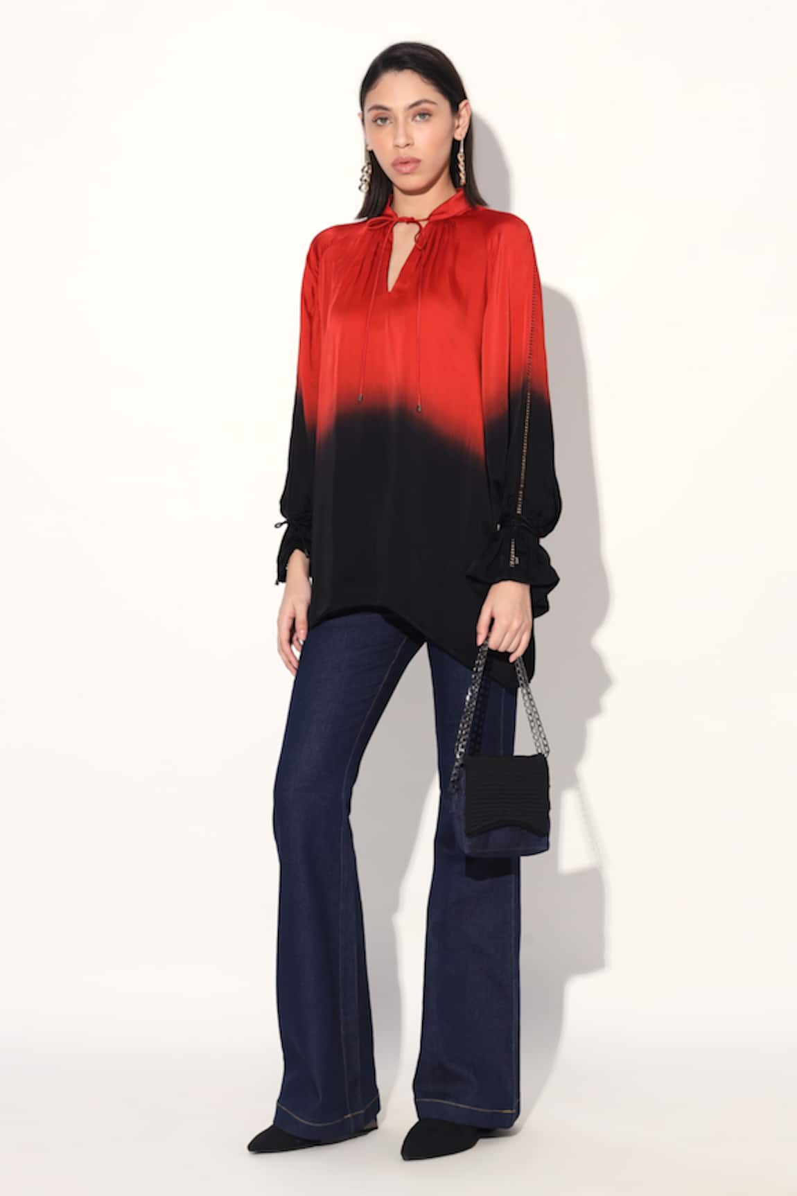 Linetribe_ Red Black Designer Top 