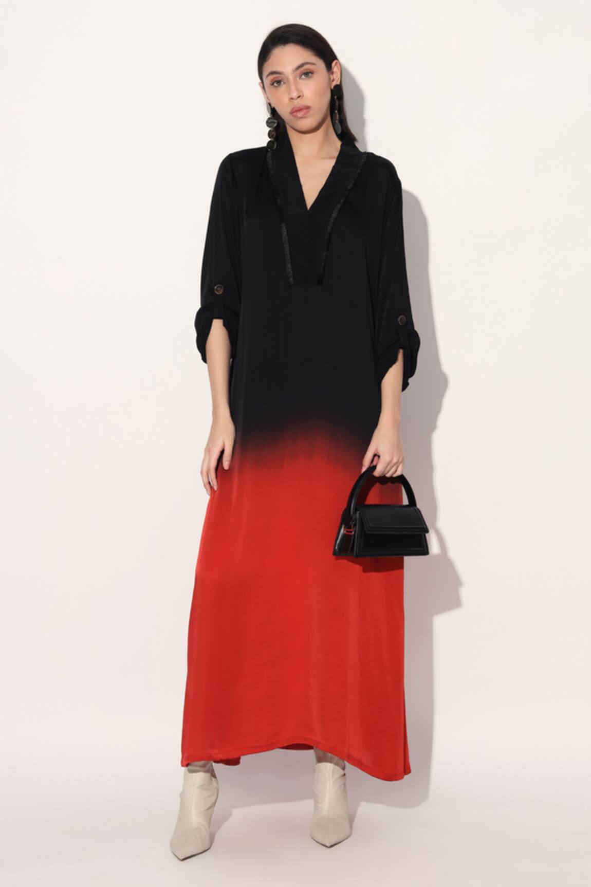 Linetribe_ Red Black Ombre Tunic 