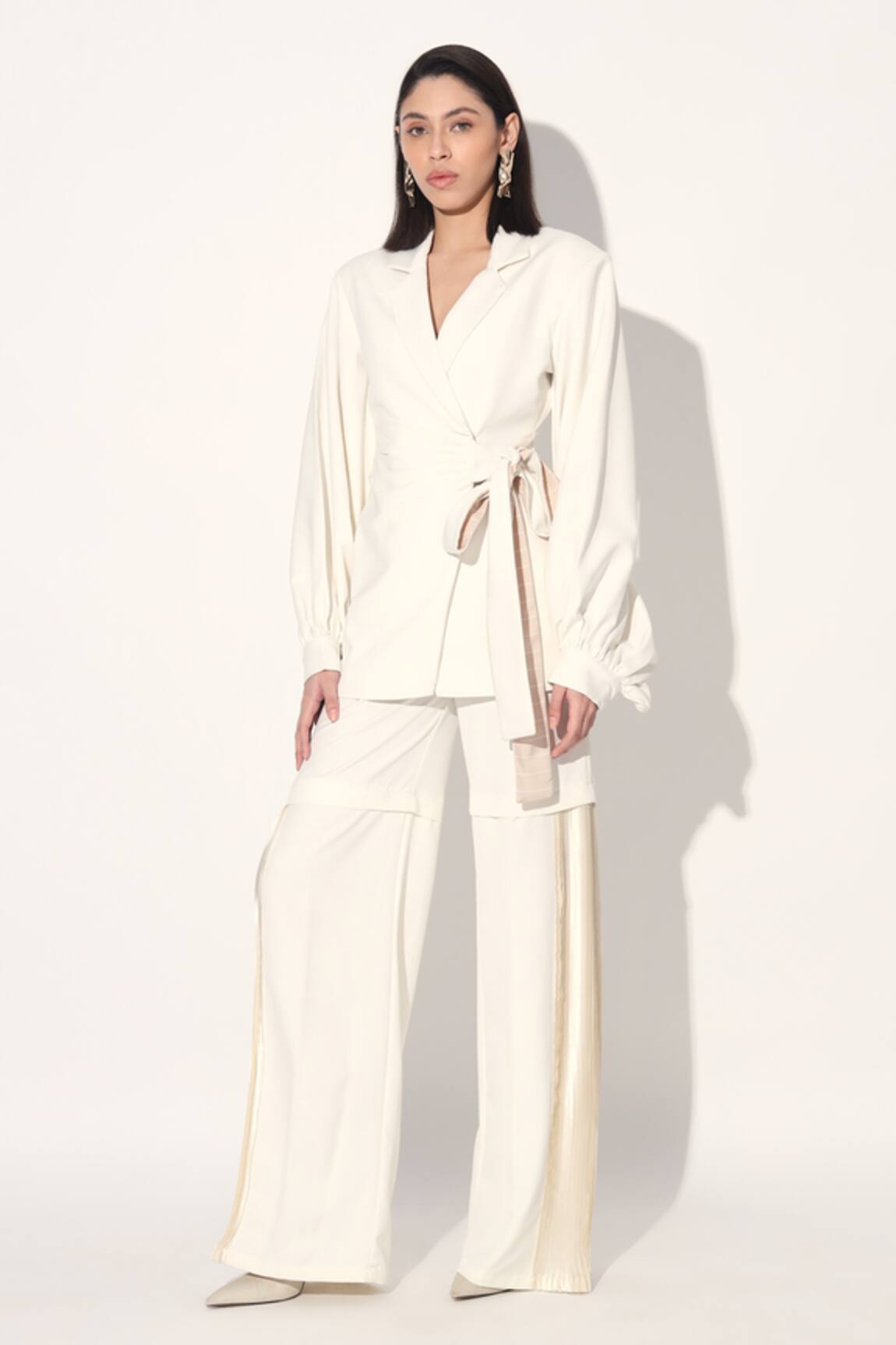 Linetribe_ Ivory Designer Blazer & Pant Set 