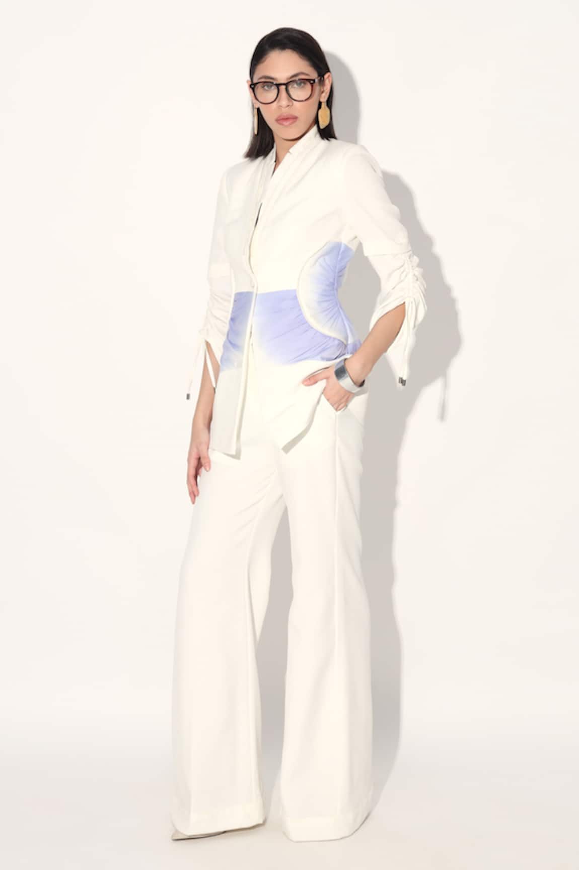 Linetribe_ Ivory Designer Blazer & Pant Set 
