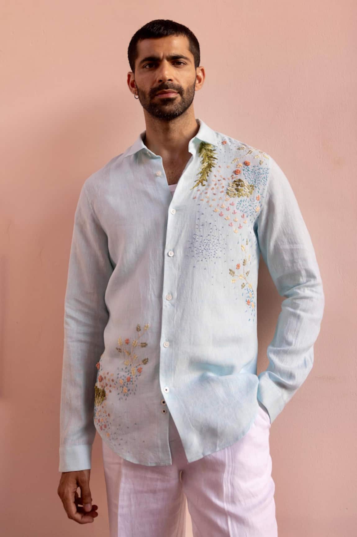 Asuka Linen Embroidered Shirt 