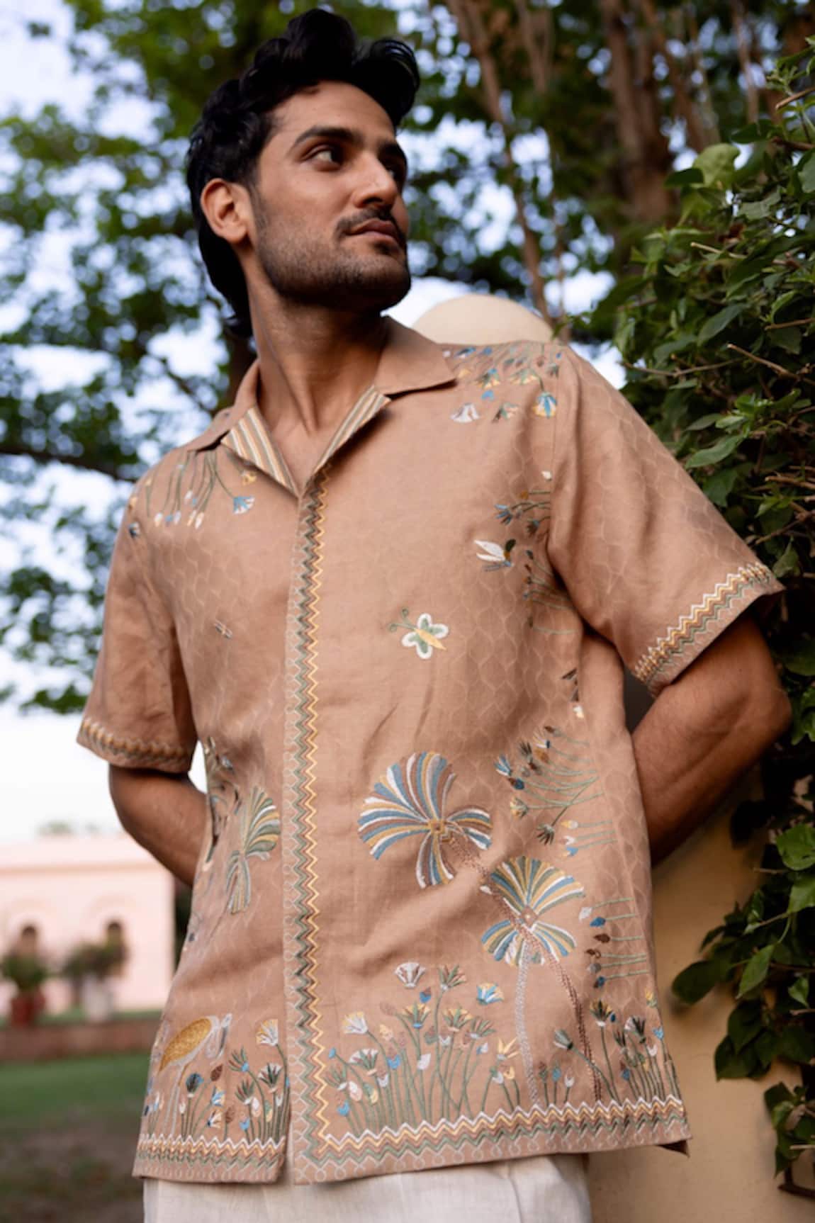 Asuka Terracotta Mirage Embroidered Shirt 