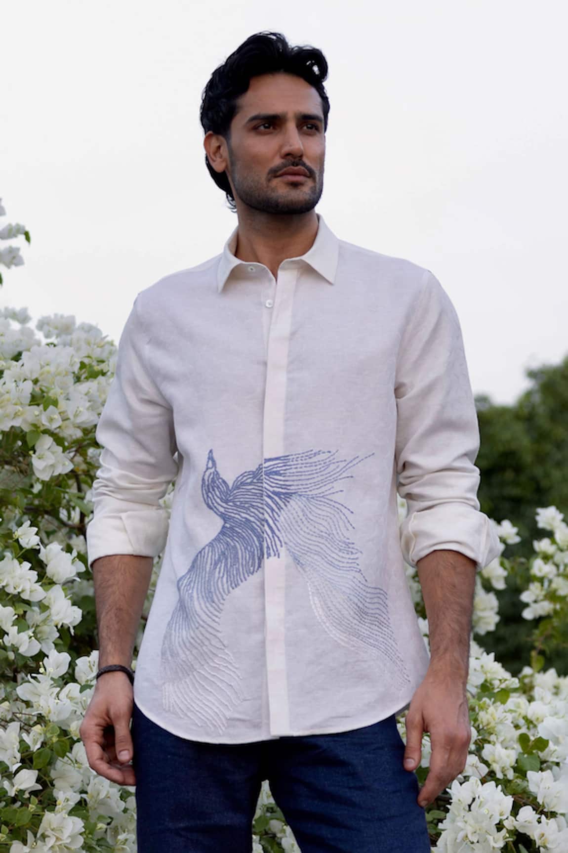 Asuka Skyward Grace Linen Embroidered Shirt 
