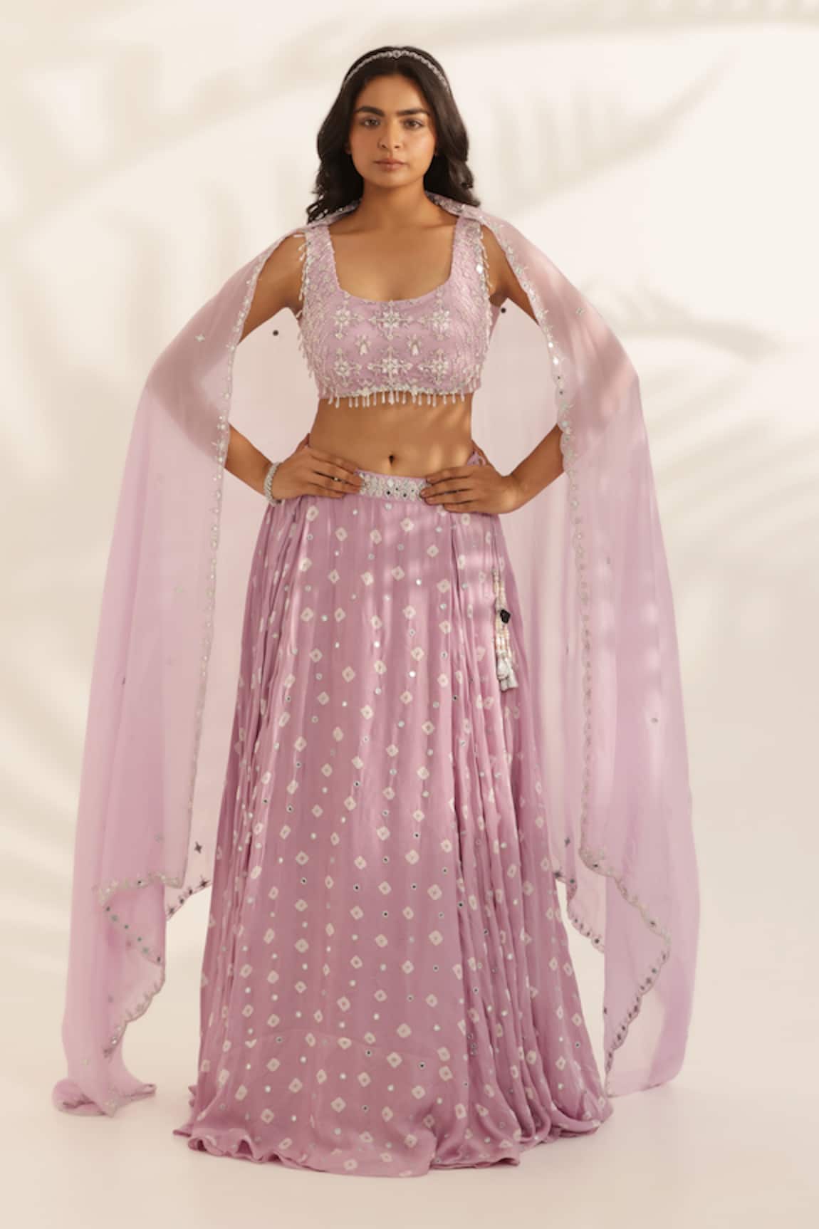 Manisha Soni Couture Lavender Bandhani Designer Lehenga Set 