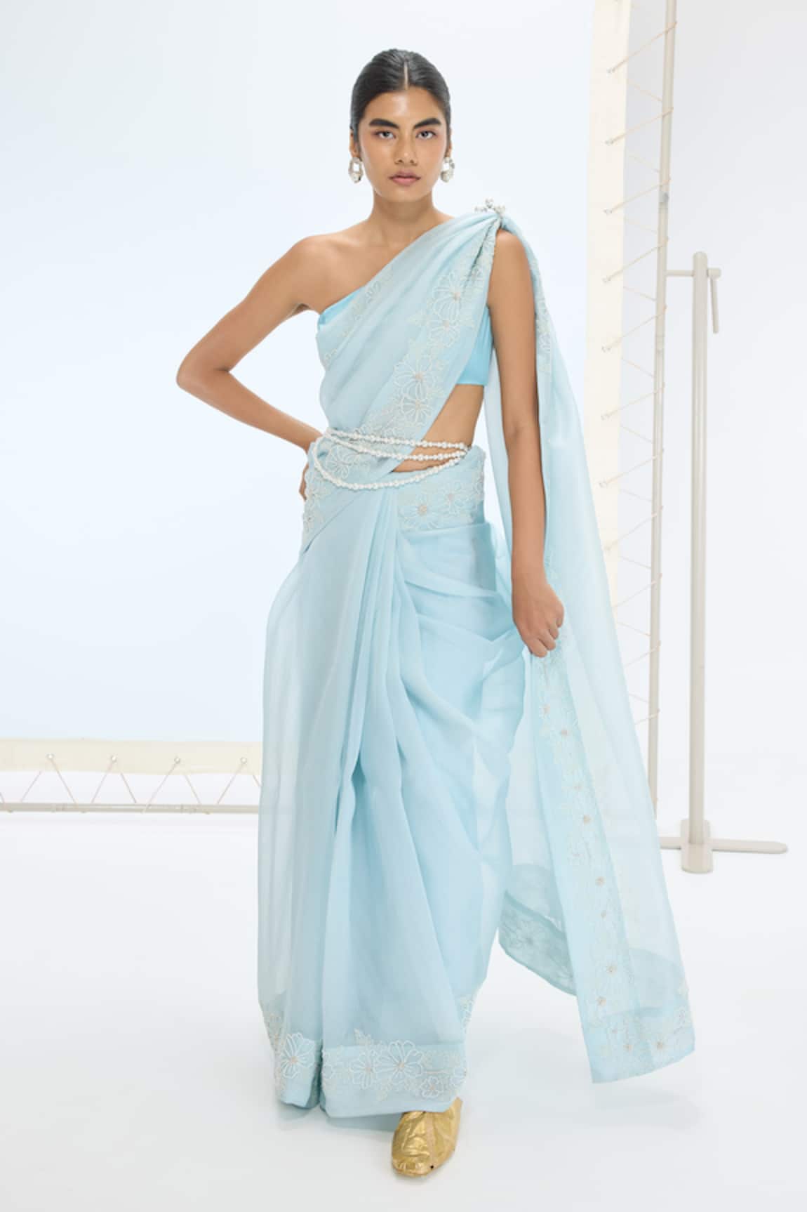 Ekaya Banaras The Luna Saree in Blue 