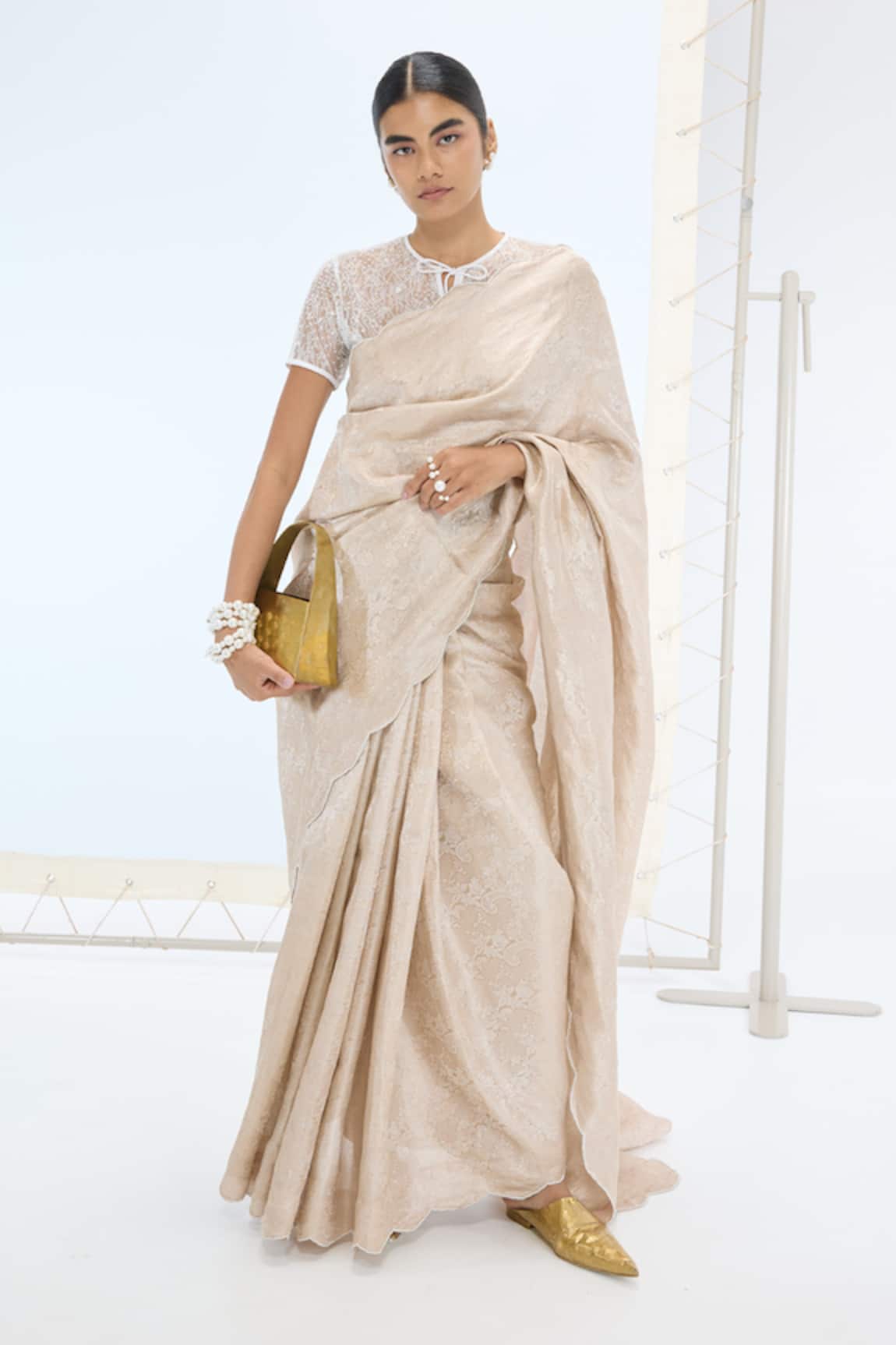 Ekaya Banaras Handwoven Tissue Silk Saree Set 