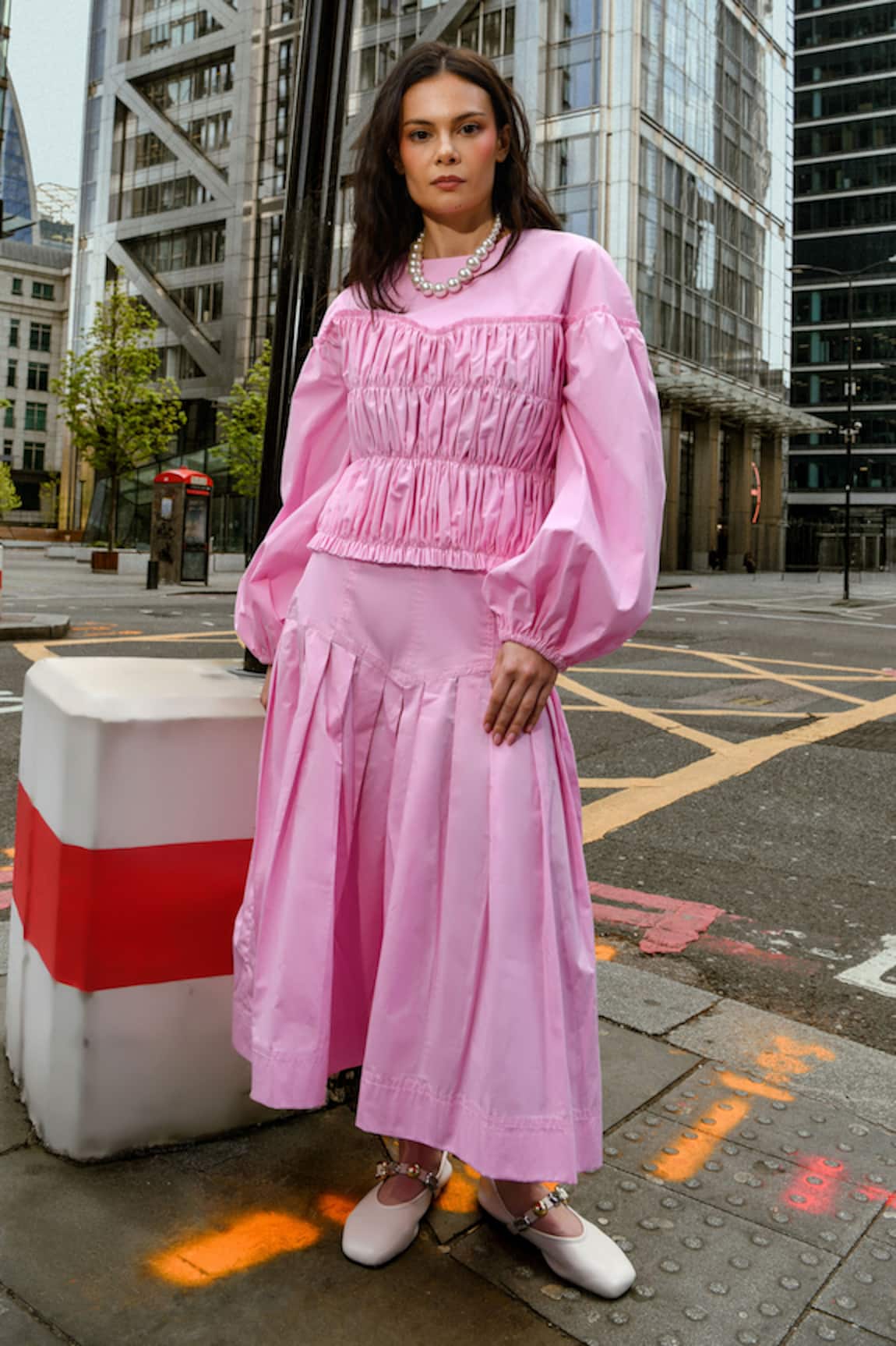 Therealb Pink Designer Skirt & Top Set 