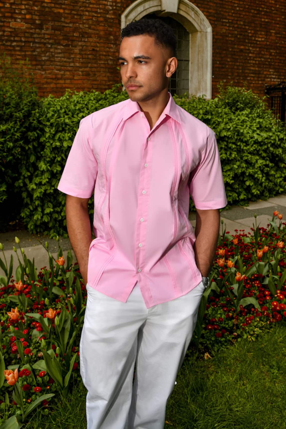 Therealb Designer Pink Cotton Shirt 