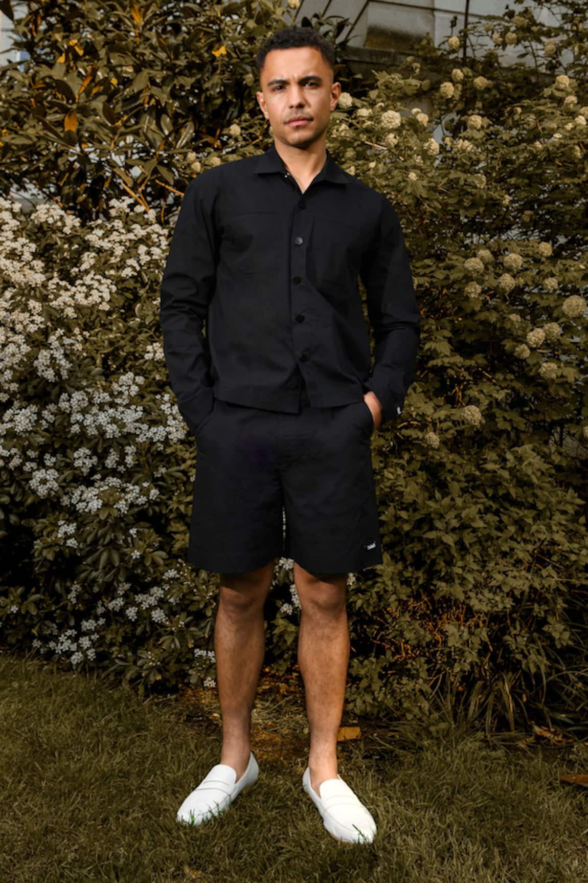 Therealb Designer Black Shirt & Shorts Set 