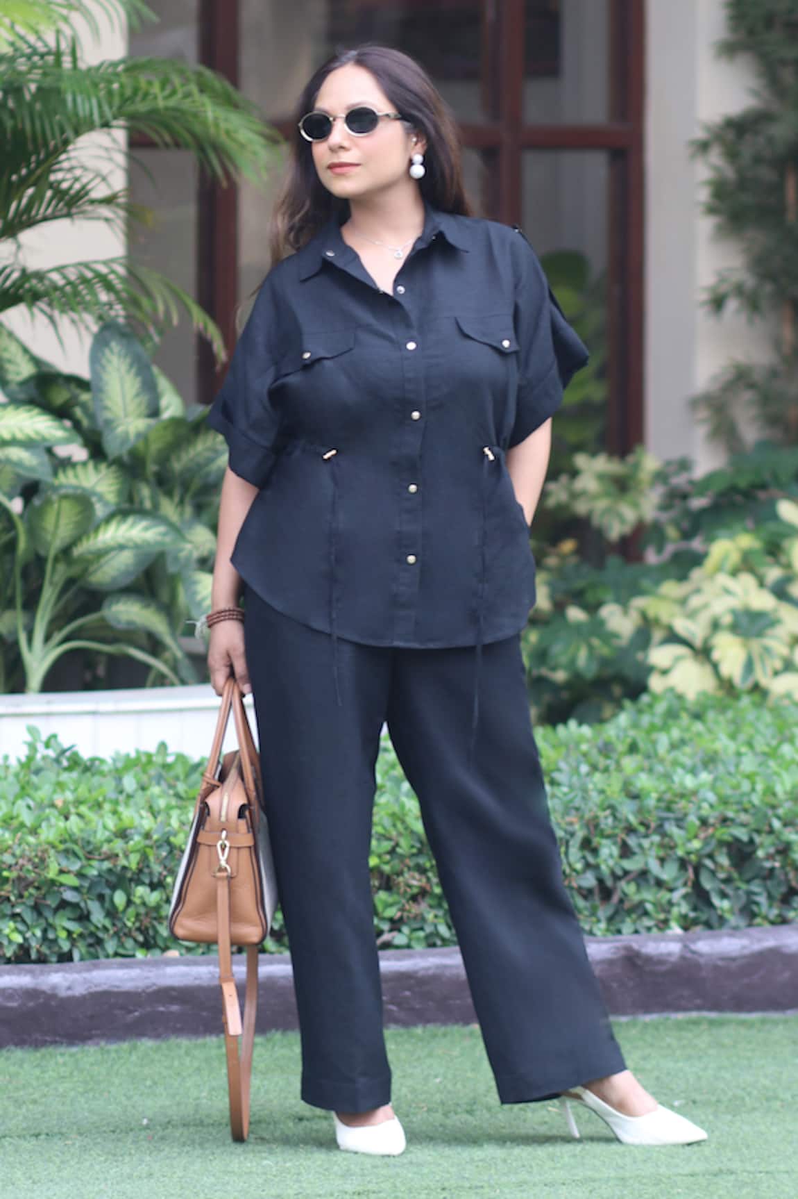 Ekavira Black Linen Shirt & Pant Set 