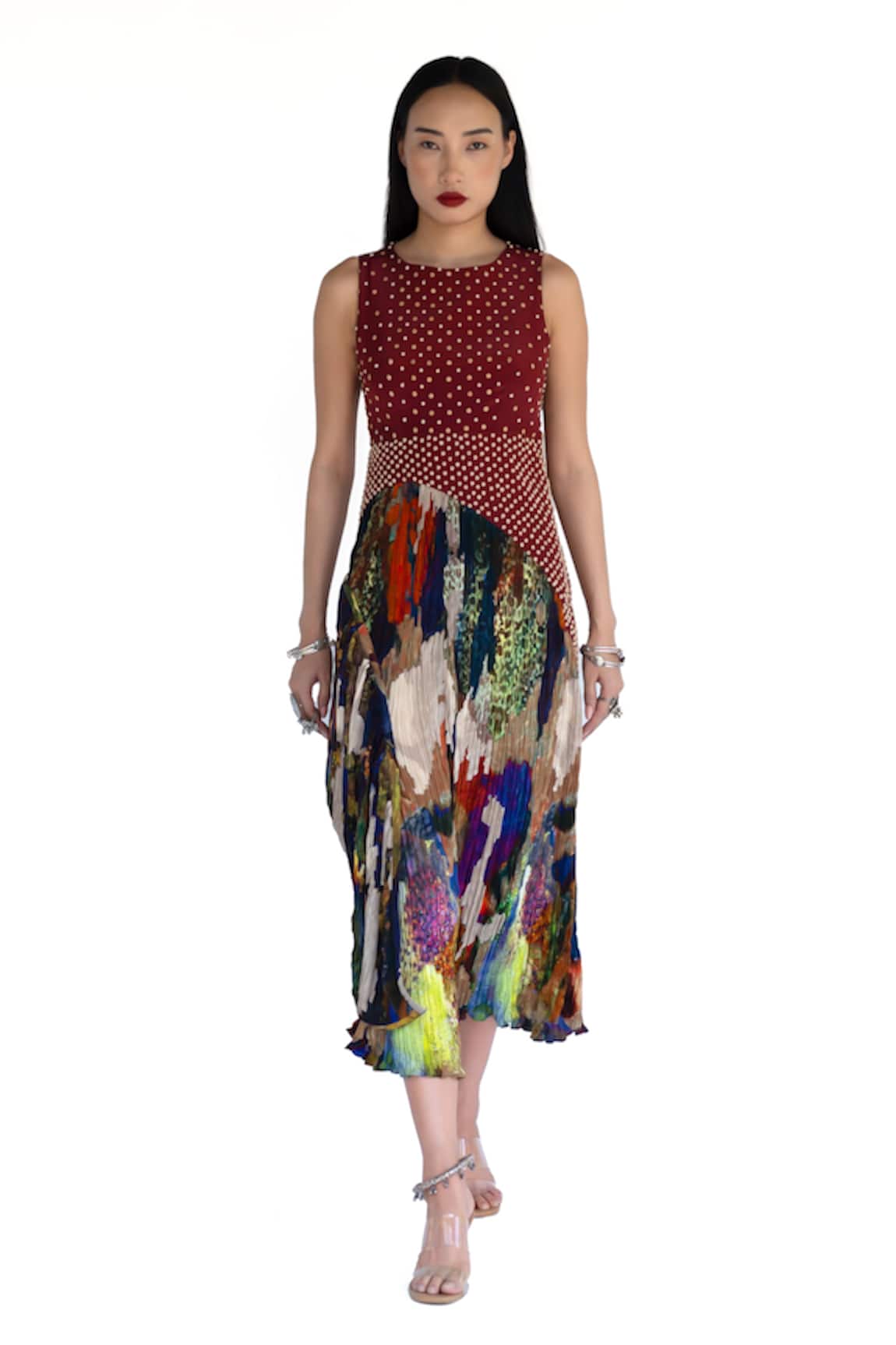 Amka Mosaic Hand Embroidered Designer Dress