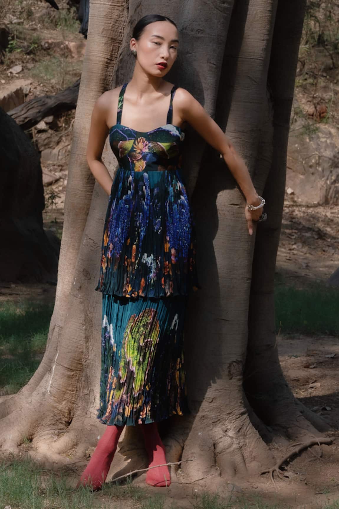 Amka Blue Lily Natural Silk Dress 