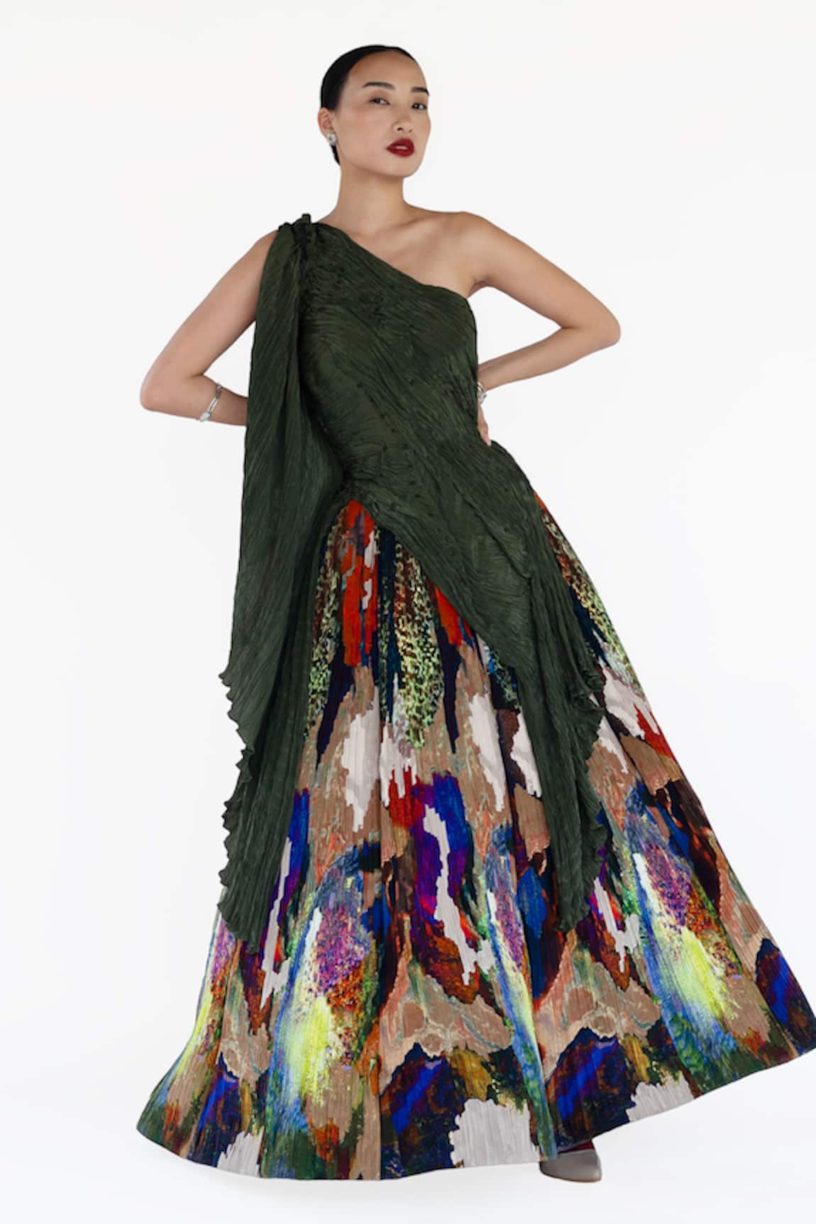 Amka Mosaic Print Designer Top & Skirt Set 