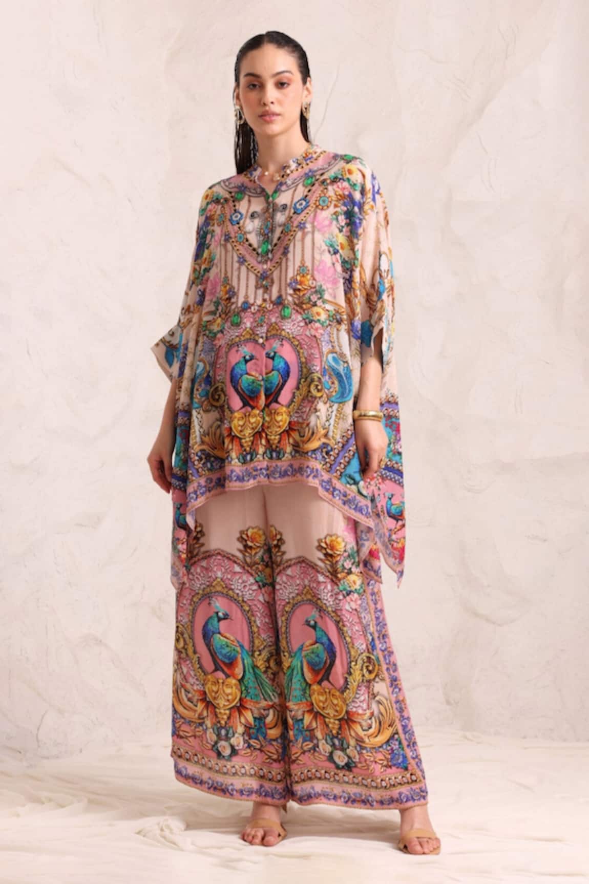 Zariaah Peacock Dreams Hand Embellished Trousers 