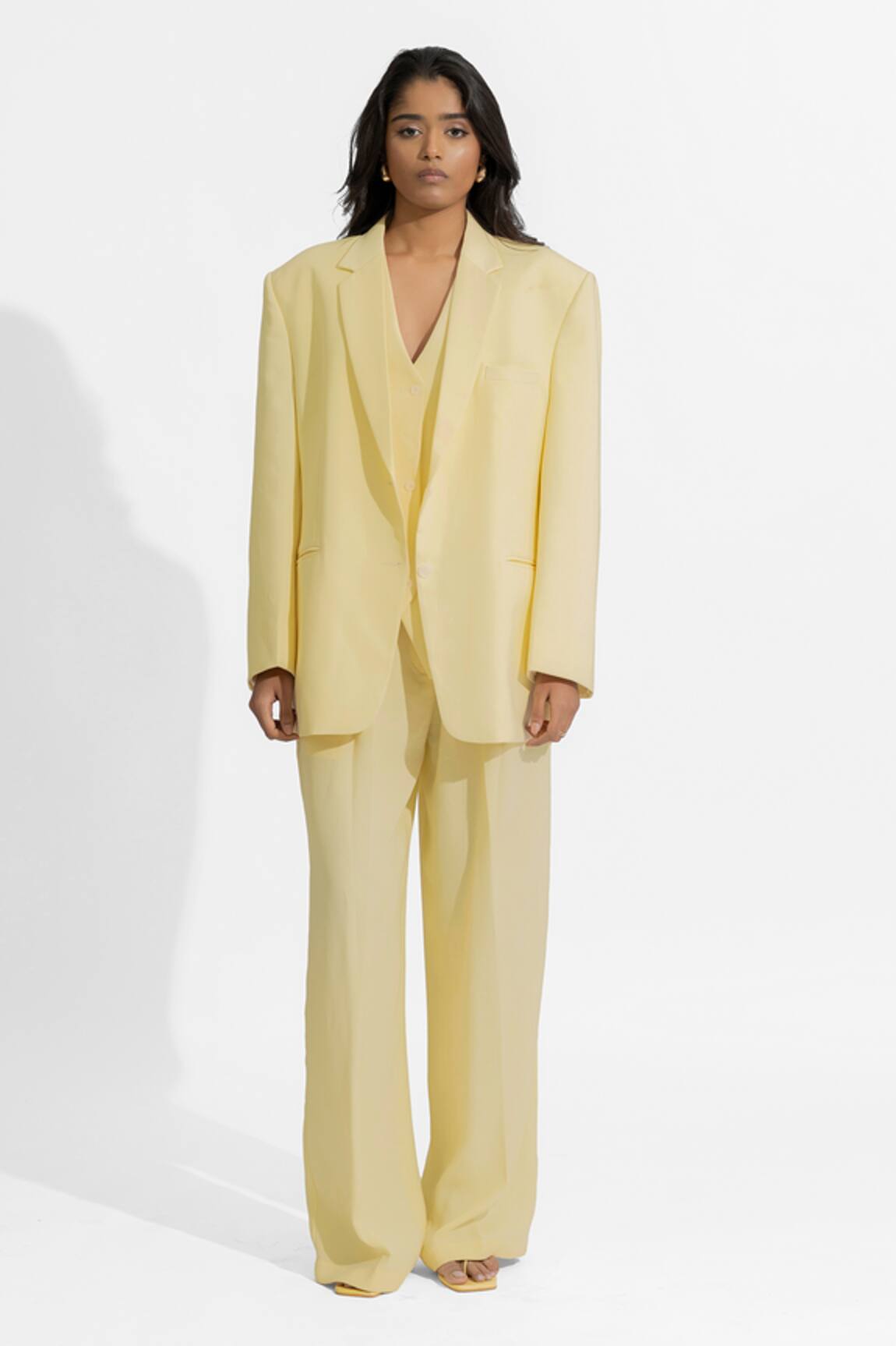 Deme By Gabriella Danielle Plain Blazer Pant Set 