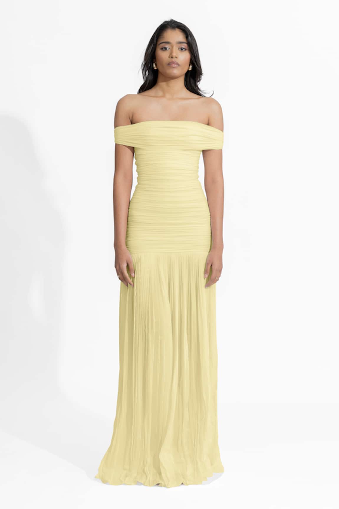 Deme By Gabriella Maria Pleated Mermaid Dress 