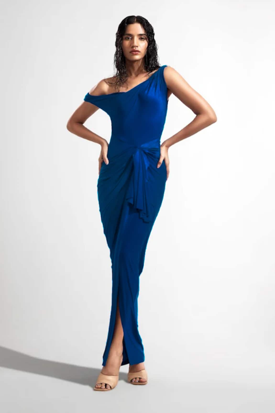 Deme By Gabriella Nellie One Shoulder Draped Dress