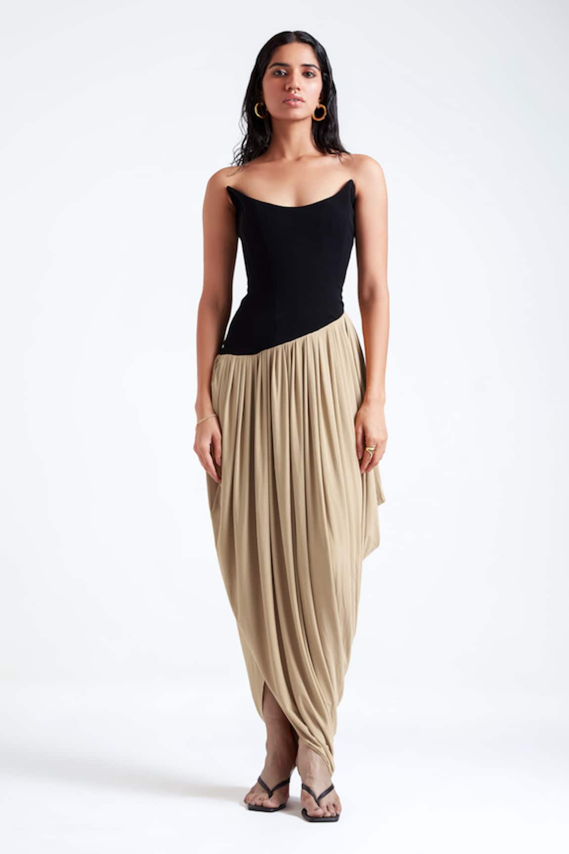 Deme By Gabriella Zosia Asymmetric Drop Waist Gown 