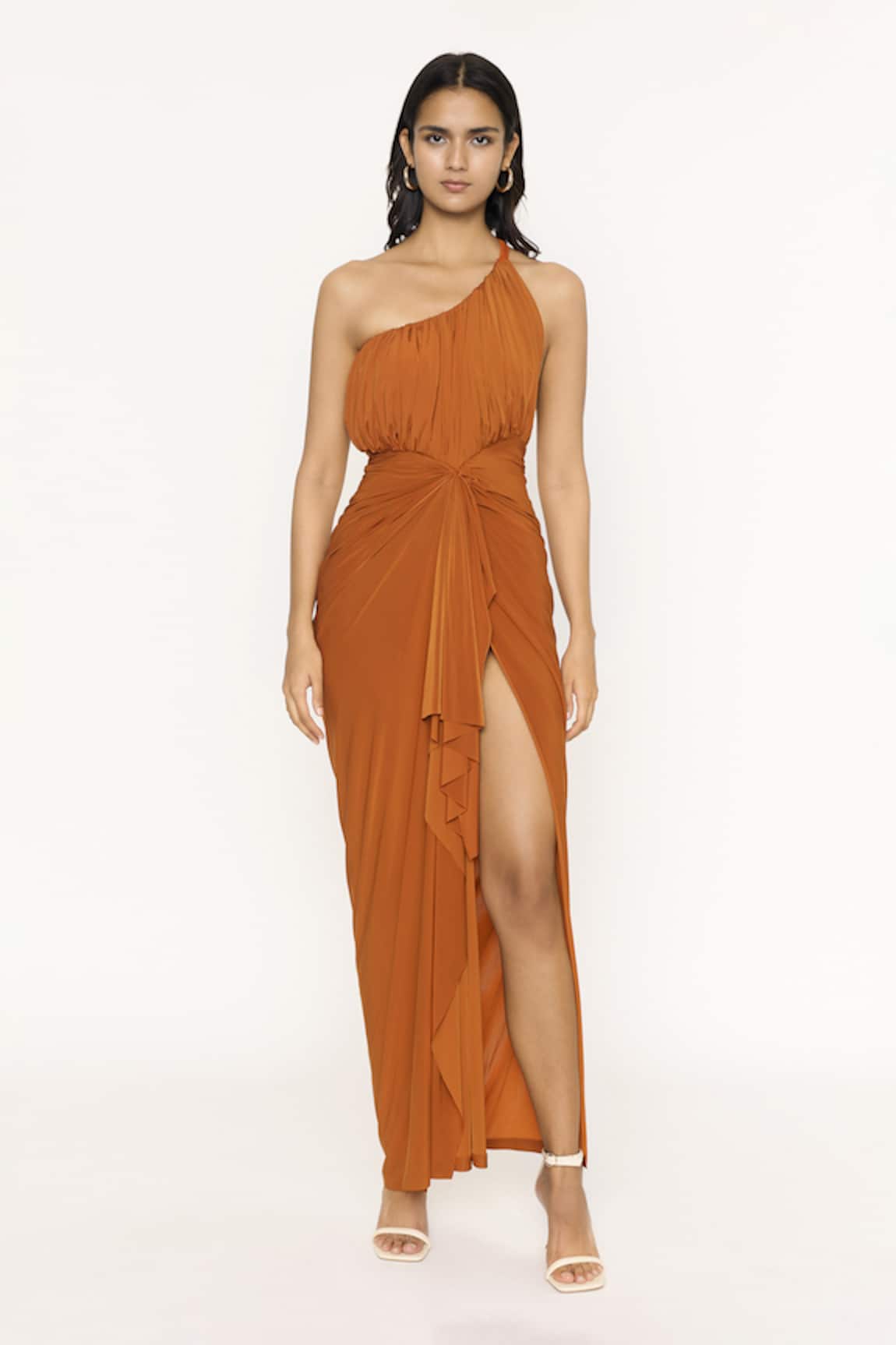 Deme By Gabriella One Shoulder Slit Gown 