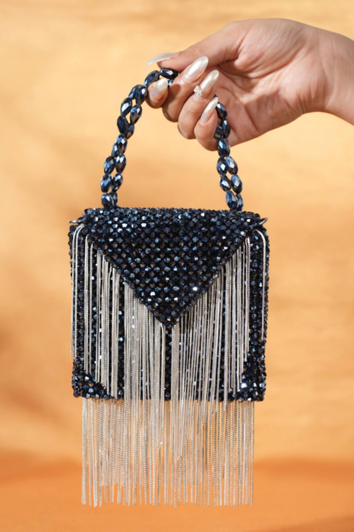 House Of Kosha Navy Blue Embellished Mini Bag 