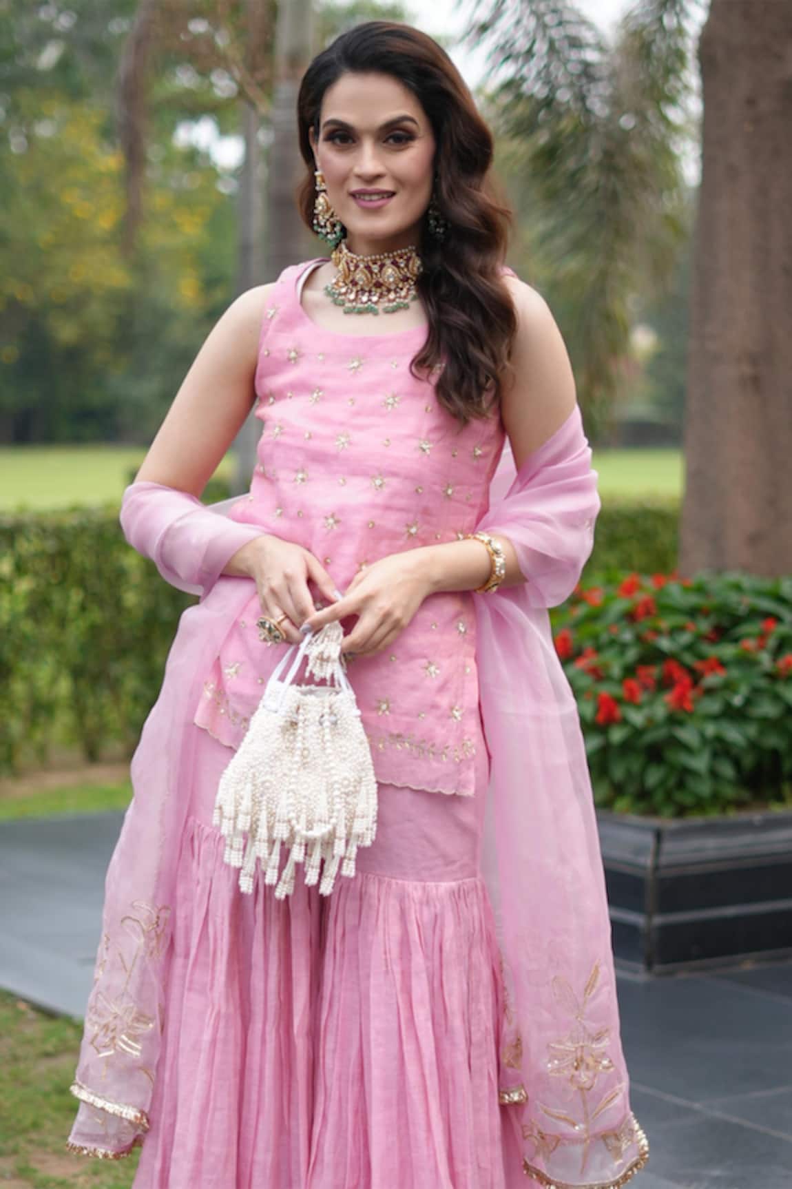 House Of Kosha Ivory Pearl Embellished Potli 
