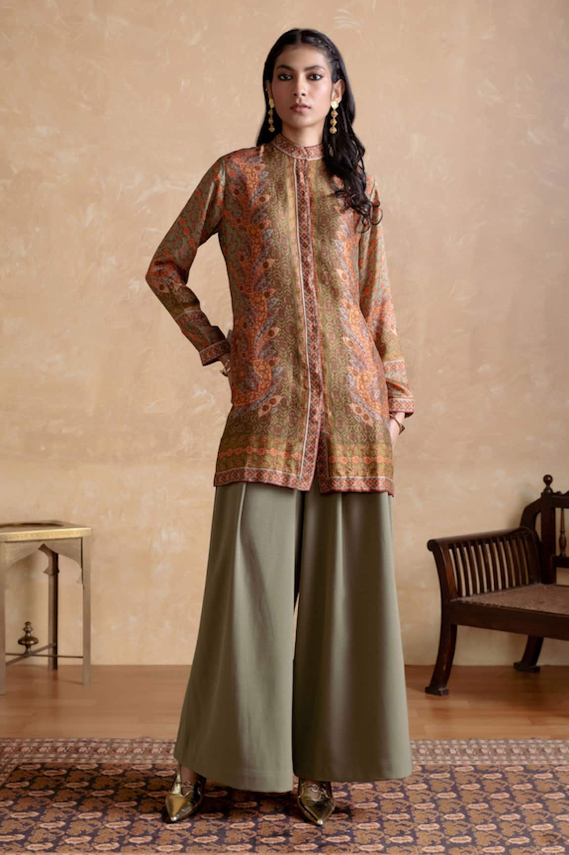 Ritu Kumar Brown Silk Designer Kurta 