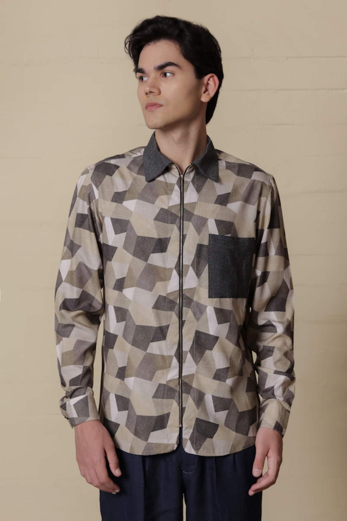 Lacquer Embassy Camouflage Print Full Sleeve Shirt 