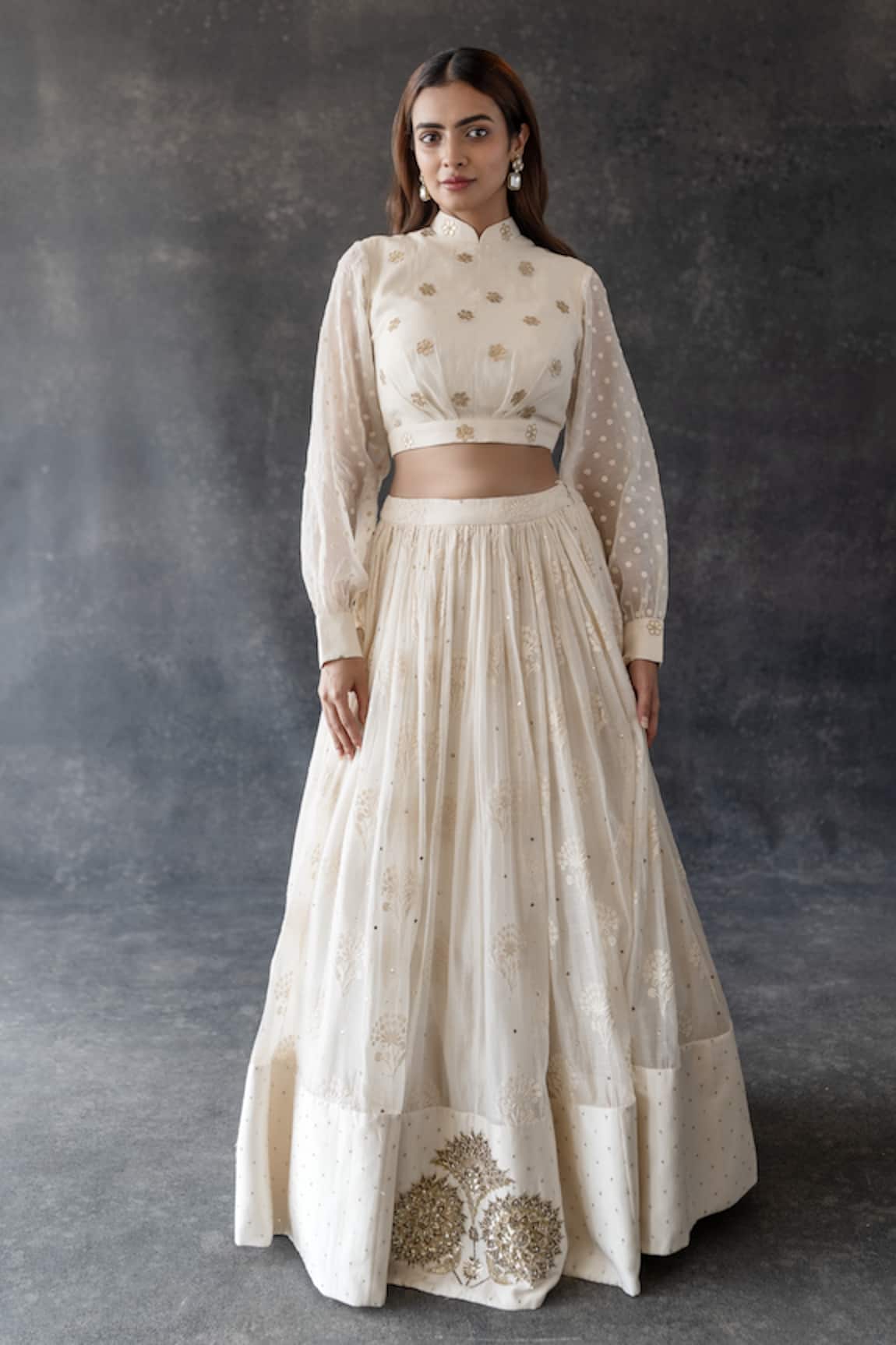 Shachi Sood Chanderi Silk Hand Embroidered Lehenga Set 
