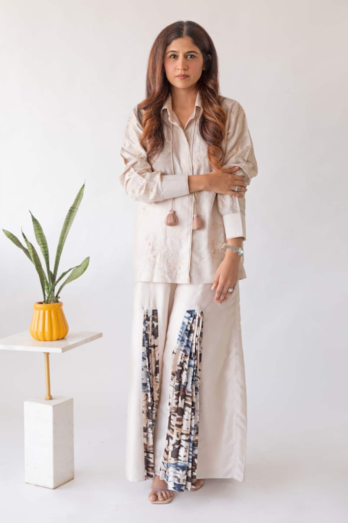 Shachi Sood Beige Embroidered Coord Set 