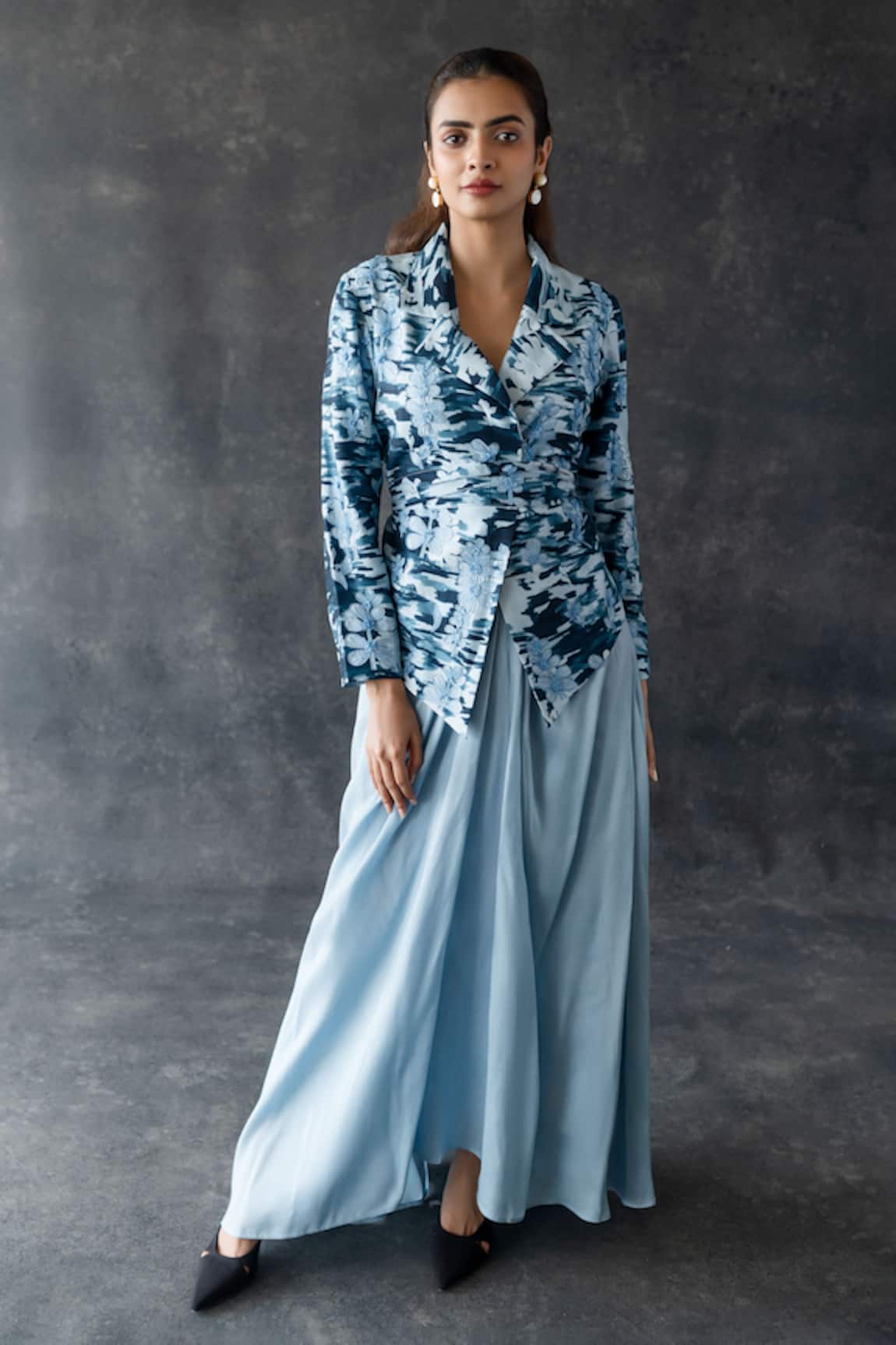 Shachi Sood Luna Drape Skirt & Jacket Set 