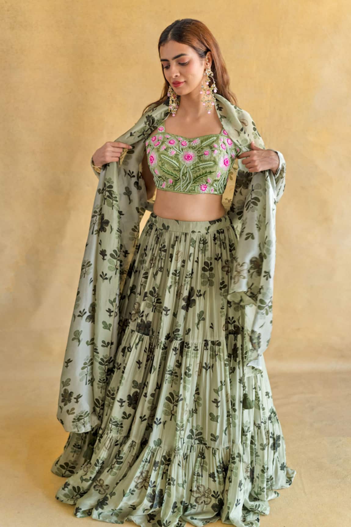 Shachi Sood Leela of Light Green Lehenga Set 