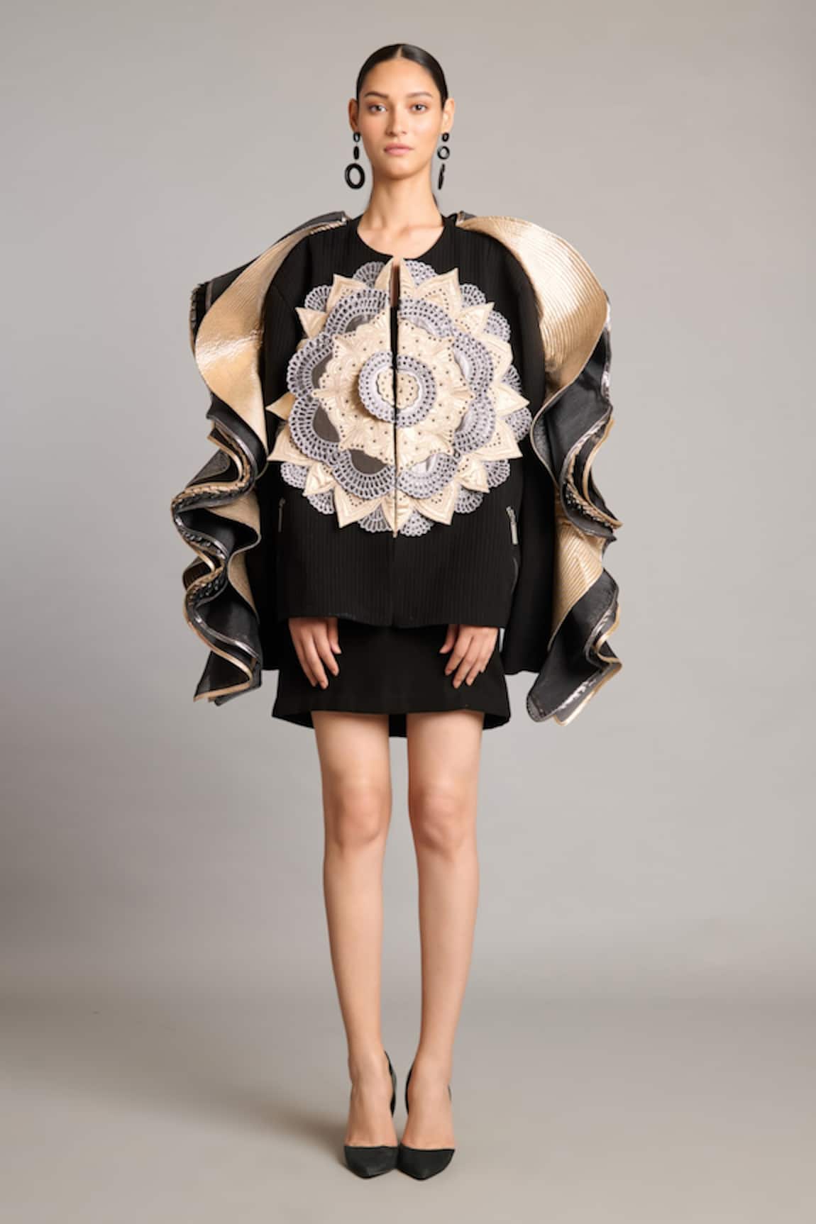 Siddartha Tytler 3D Mandala Ruffle Jacket 