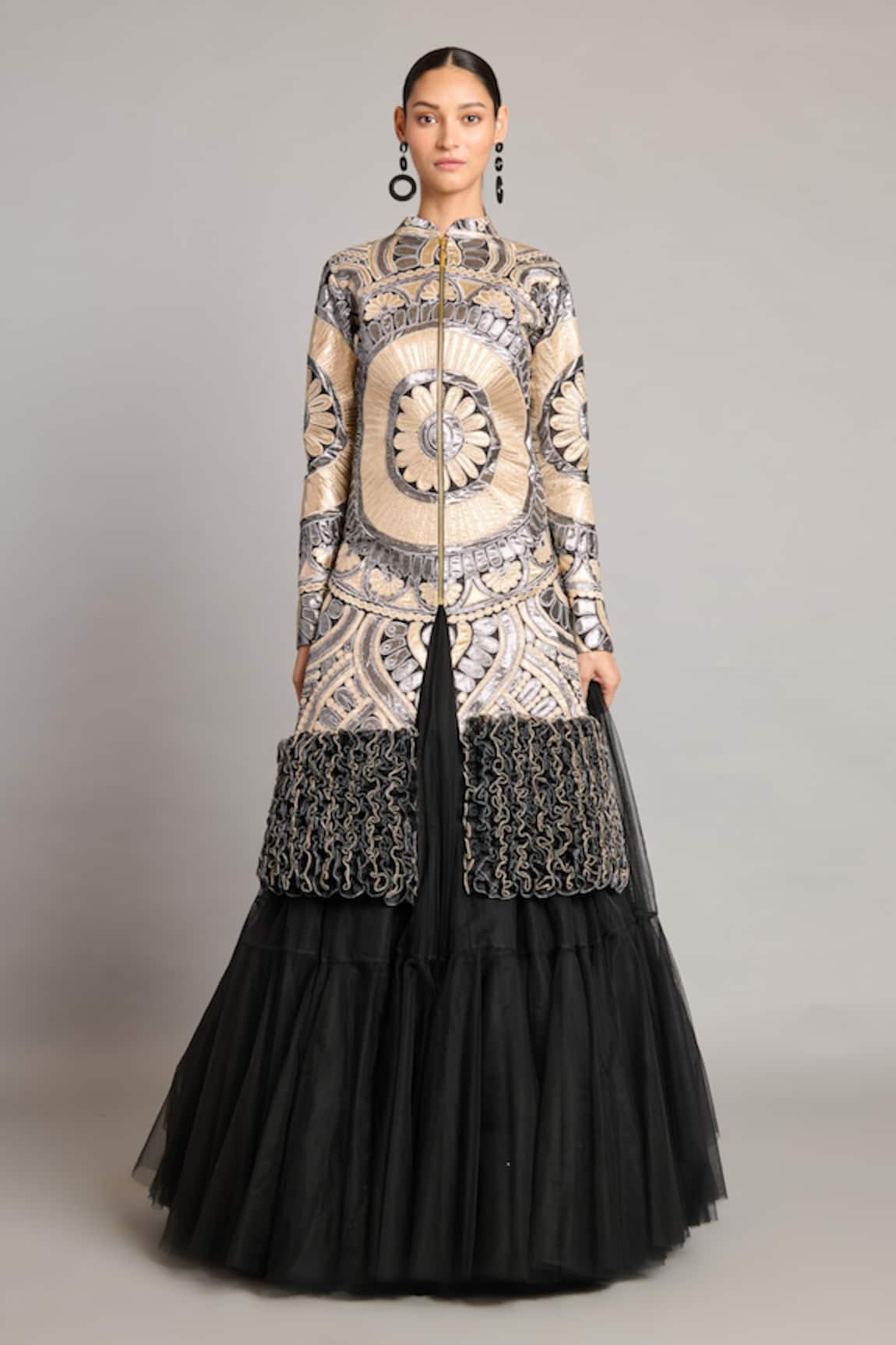 Siddartha Tytler Metallic Mandala Applique Jacket 