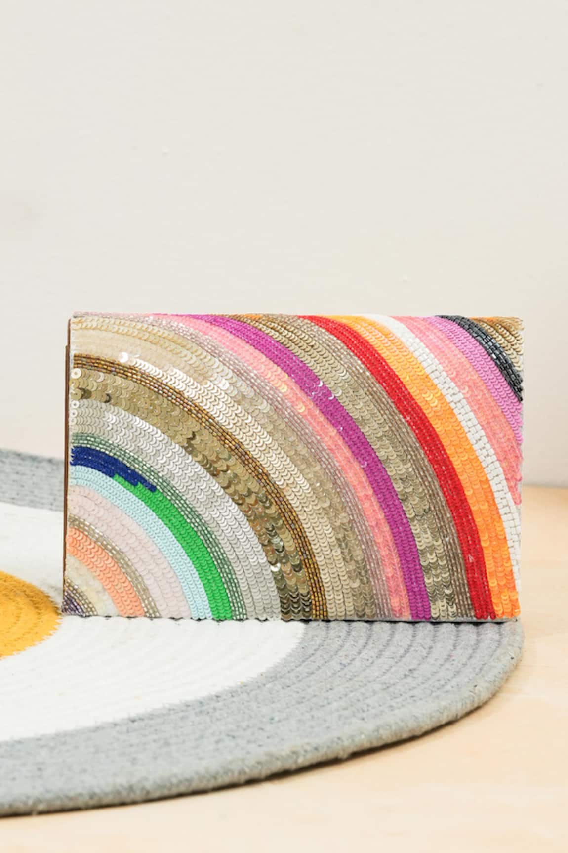 The Purple Sack Rainbow Handcrafted Clutch 