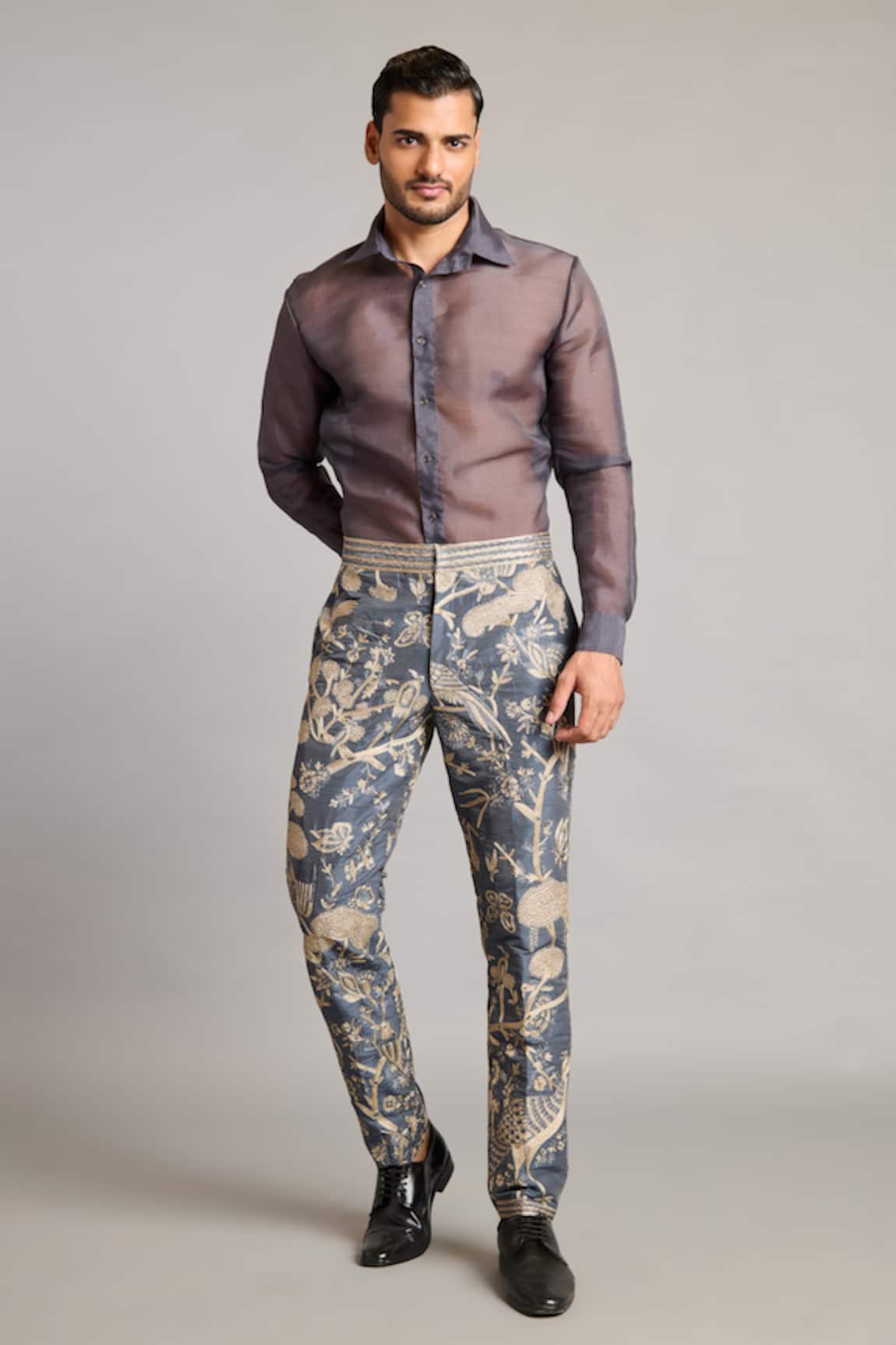Siddartha Tytler Zari Forest Embroidered Pant 