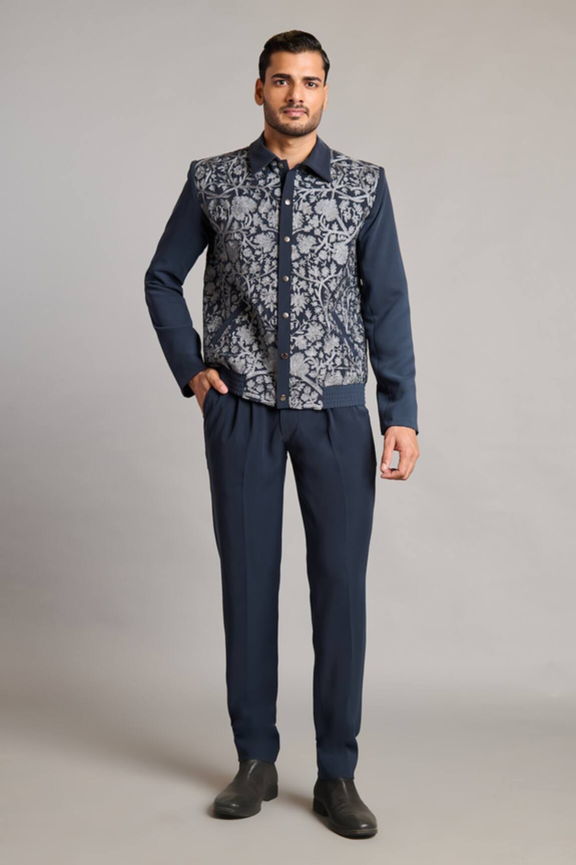 Siddartha Tytler Charcoal Microfiber Korean Pant 