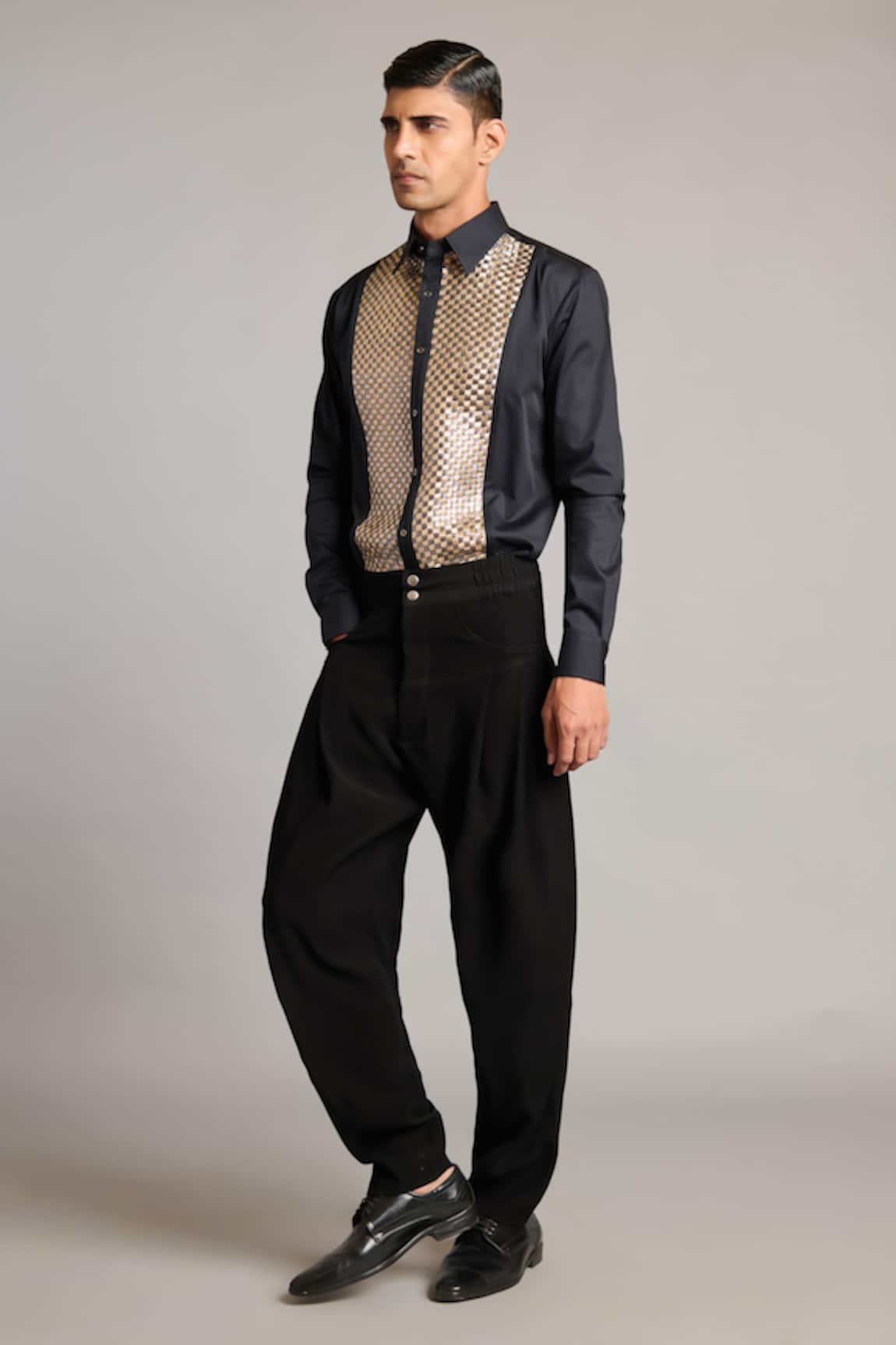 Siddartha Tytler Black Microfiber Balloon Pant 