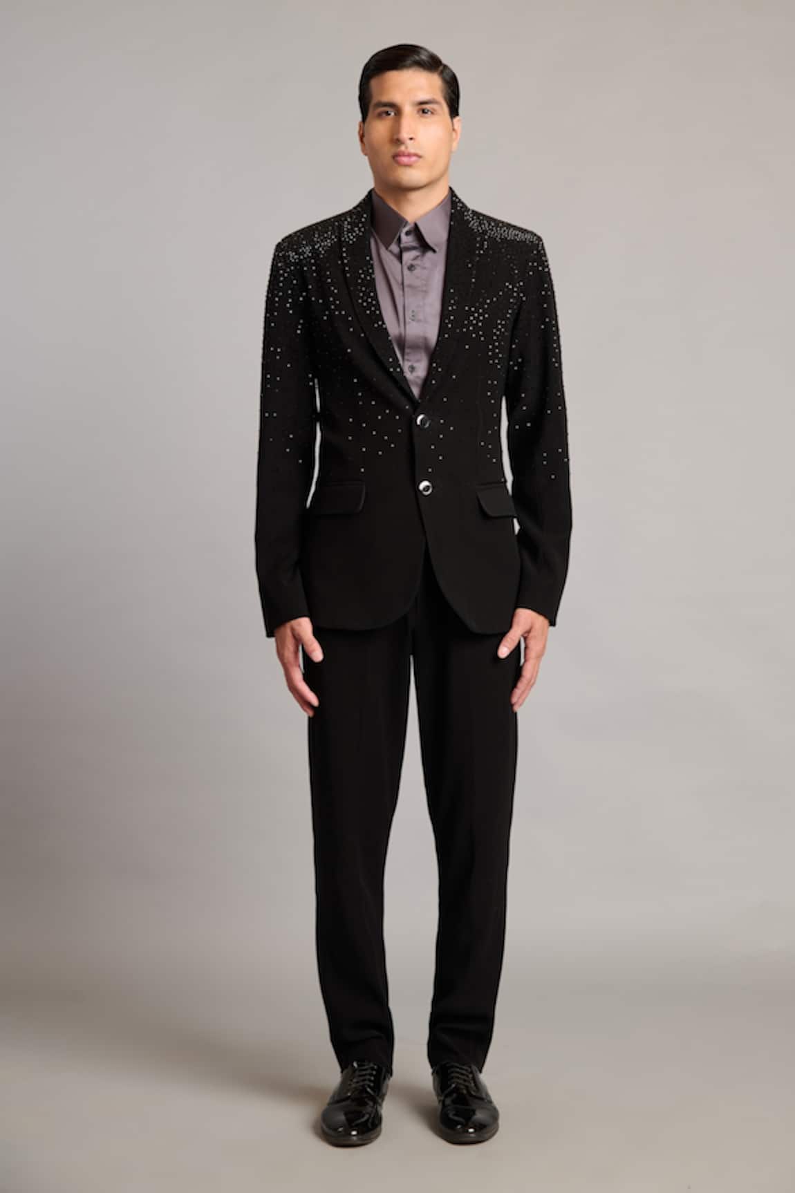 Siddartha Tytler Crystal Gradient Black Blazer 