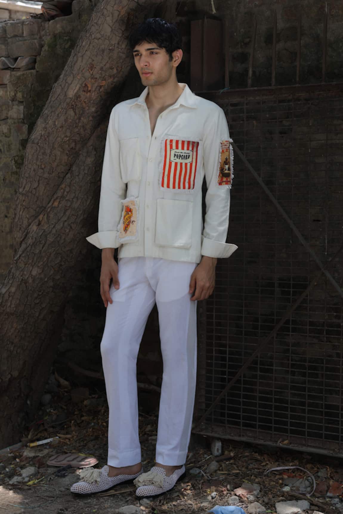 Ankur J Designer Crochet Shirt 