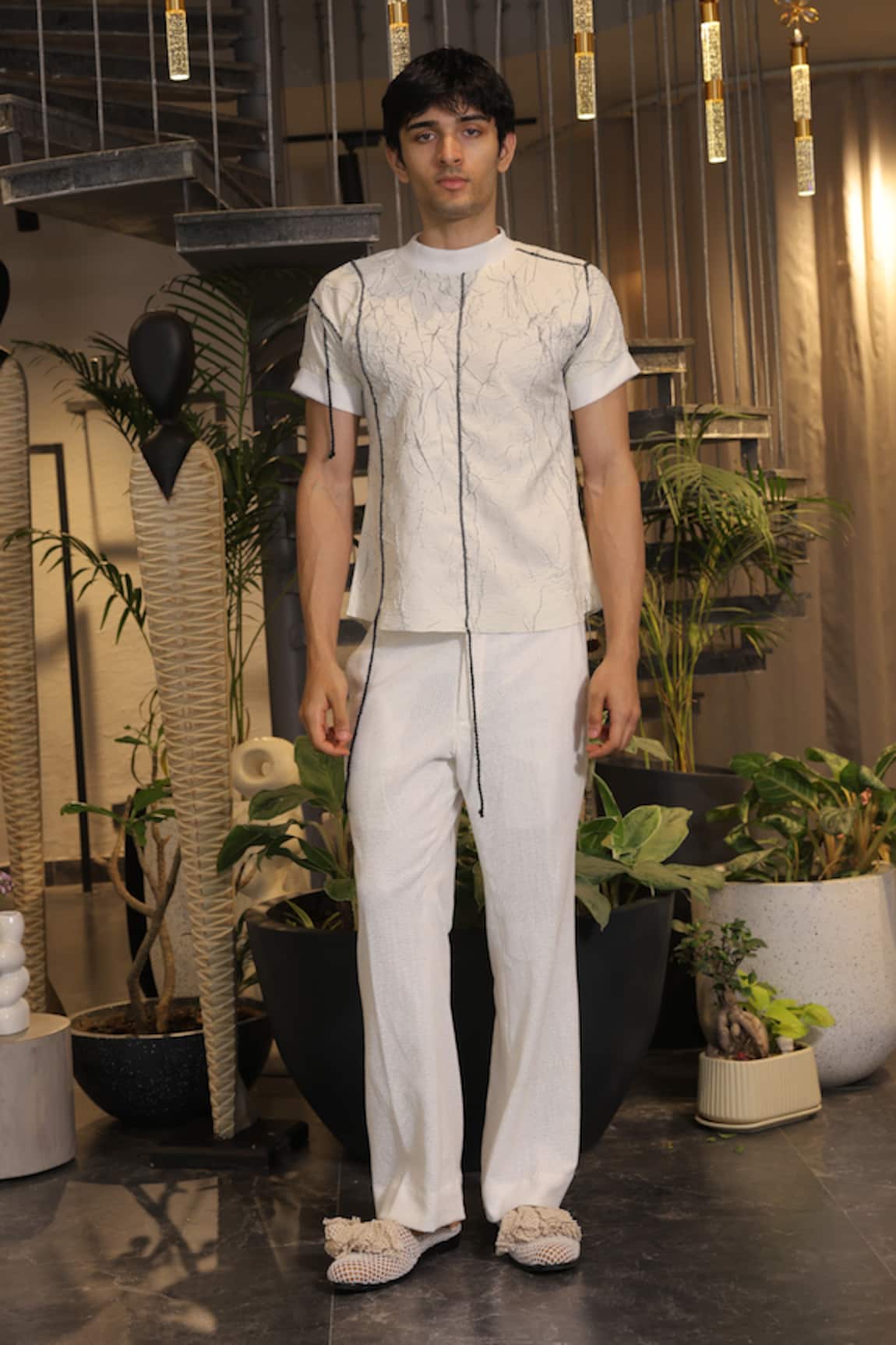 Ankur J Designer White Cotton Tshirt 