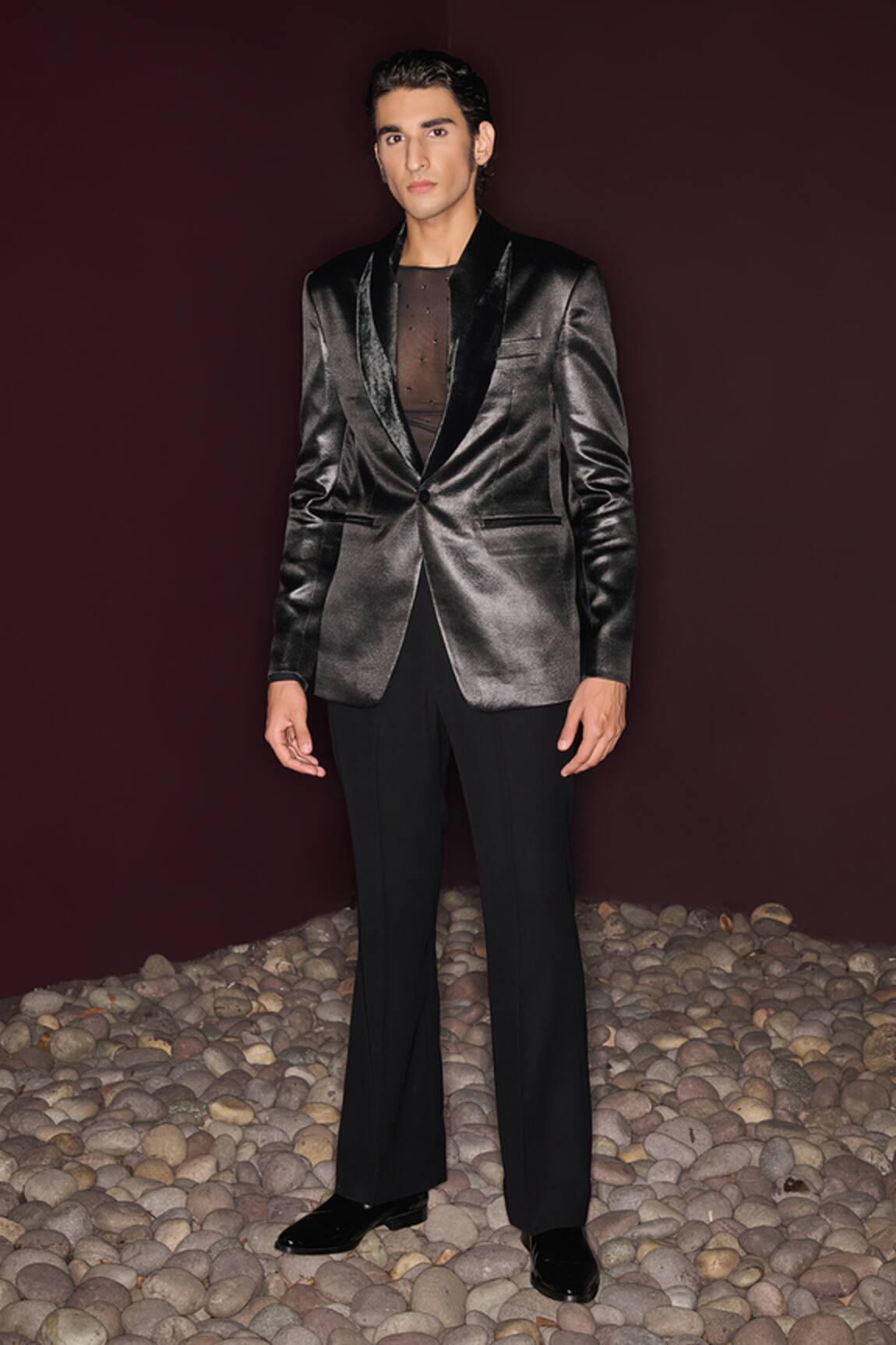Contrast By Parth Designer Elan Tuxedo Set 