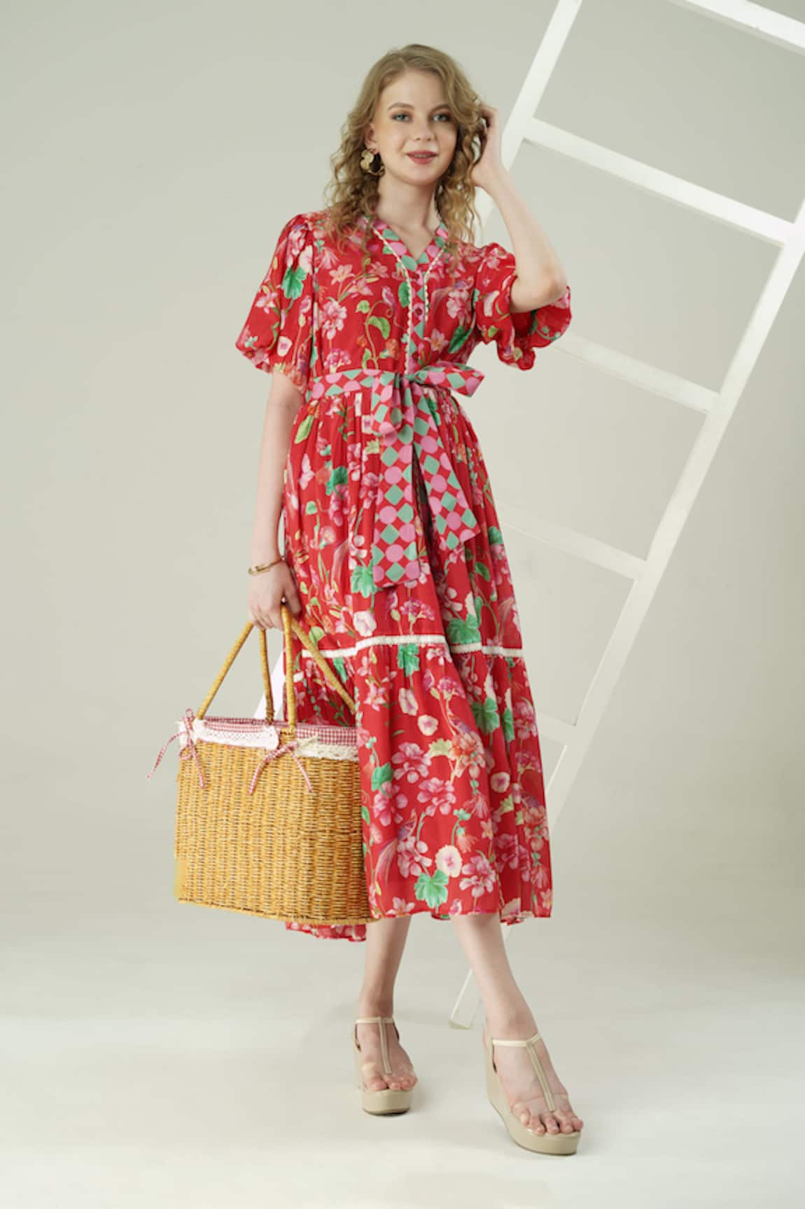 Surabhi Arya Floral Print Muslin Dress 