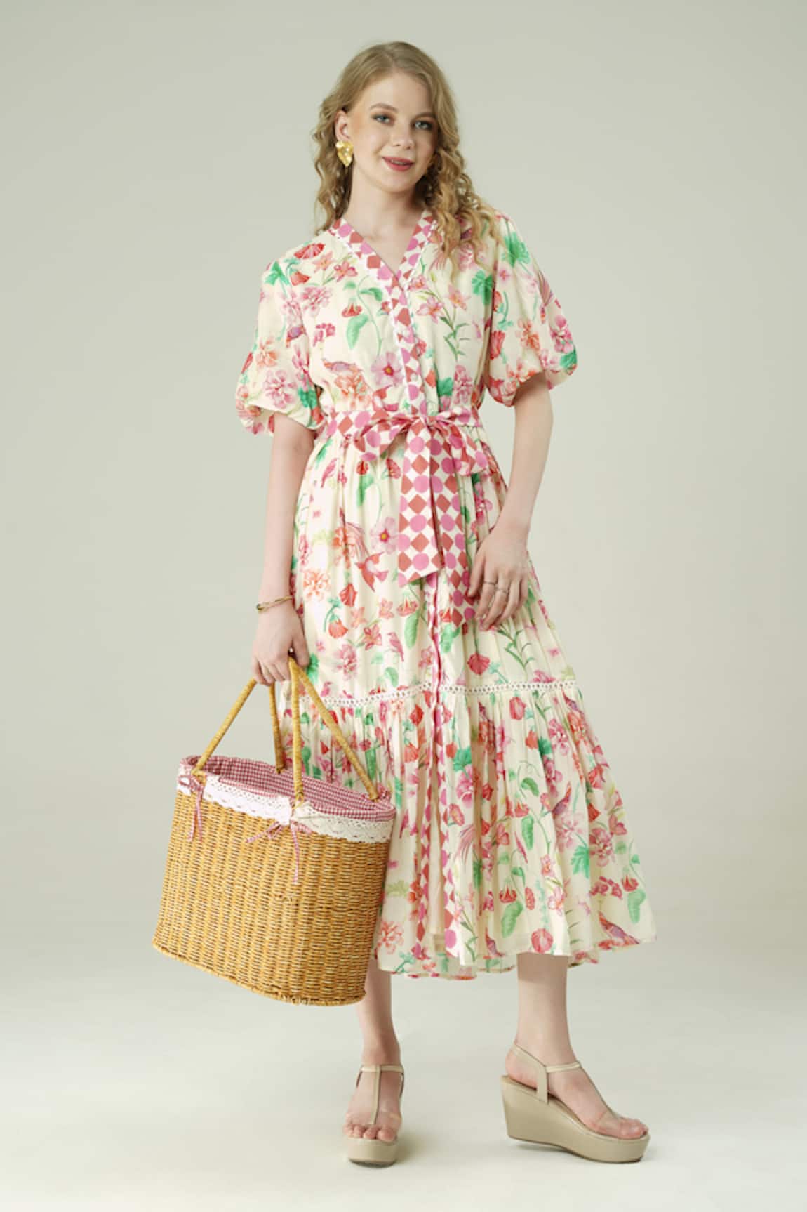 Surabhi Arya Floral Print Muslin Dress 