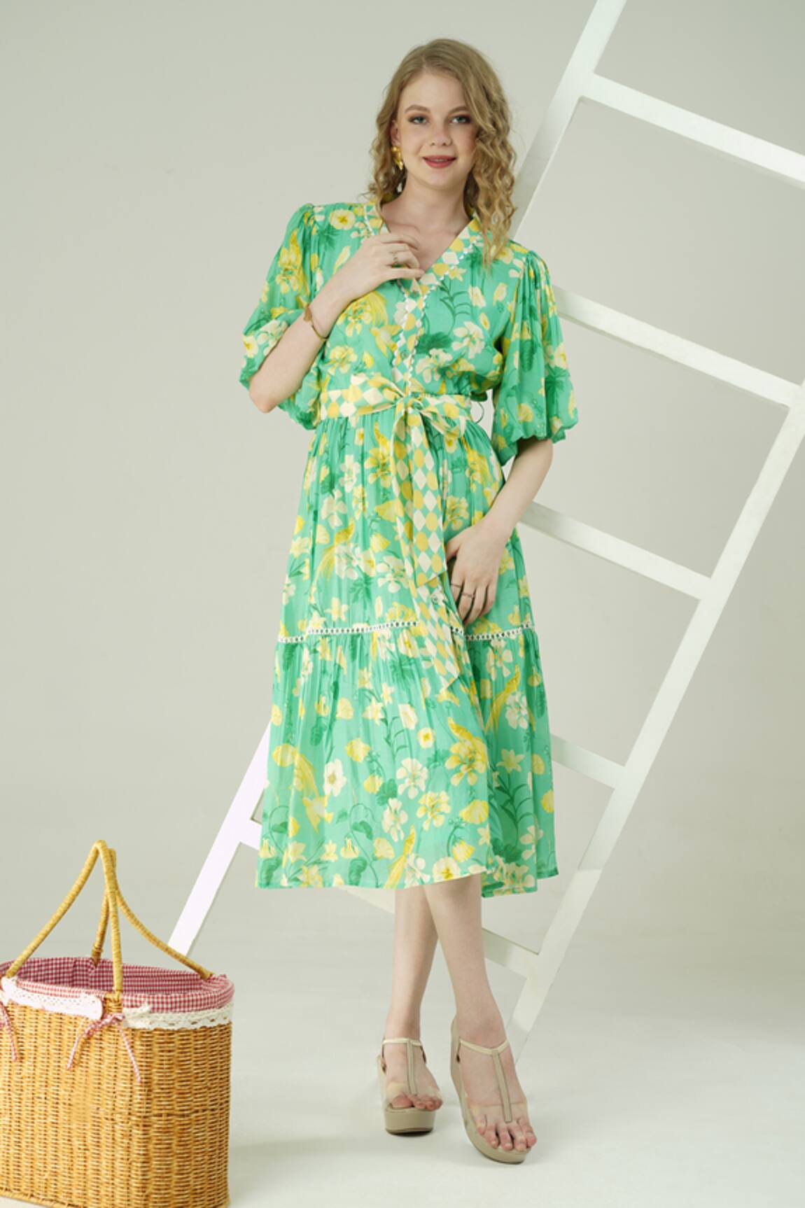 Surabhi Arya Floral Print Muslin Dress 