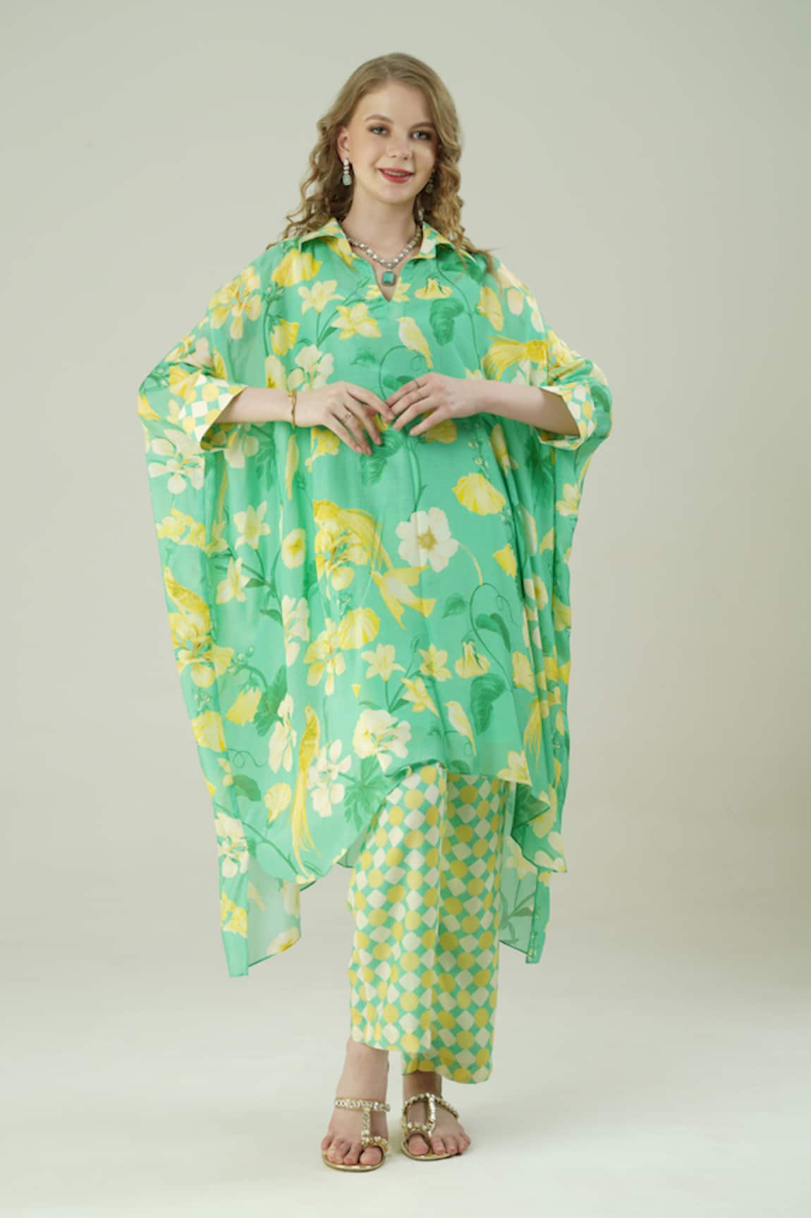 Surabhi Arya Floral Print Kaftan & Pant Set 