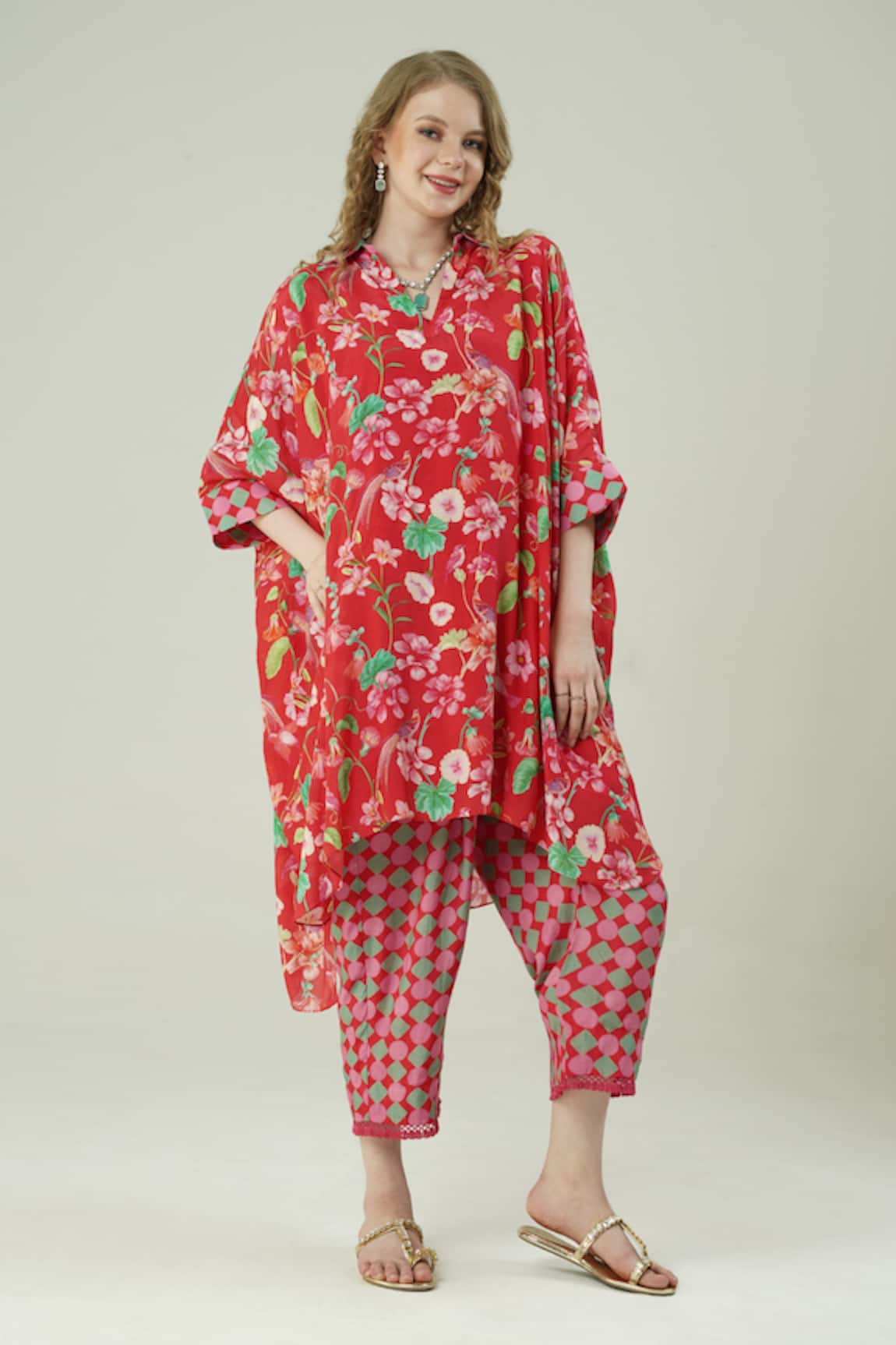 Surabhi Arya Floral Print Kaftan & Pant Set 