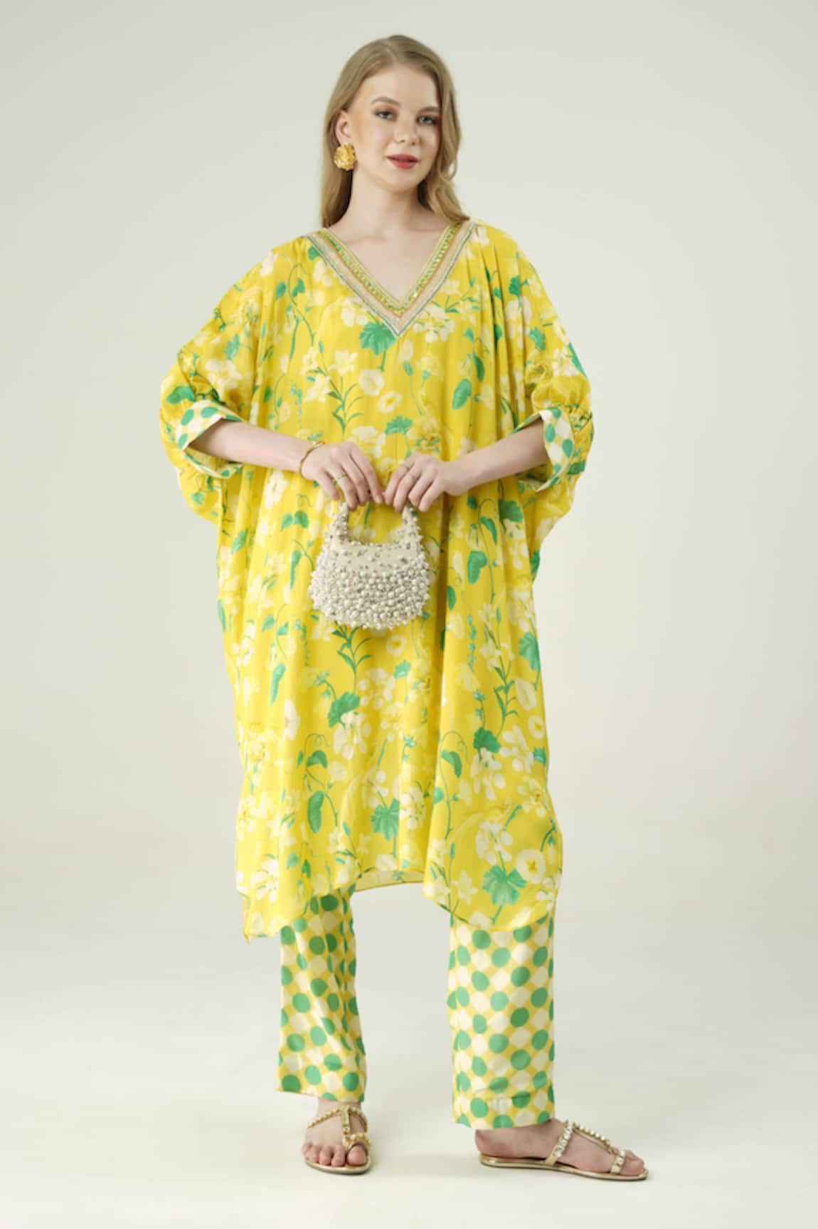 Surabhi Arya Floral Print Kaftan & Pant Set 