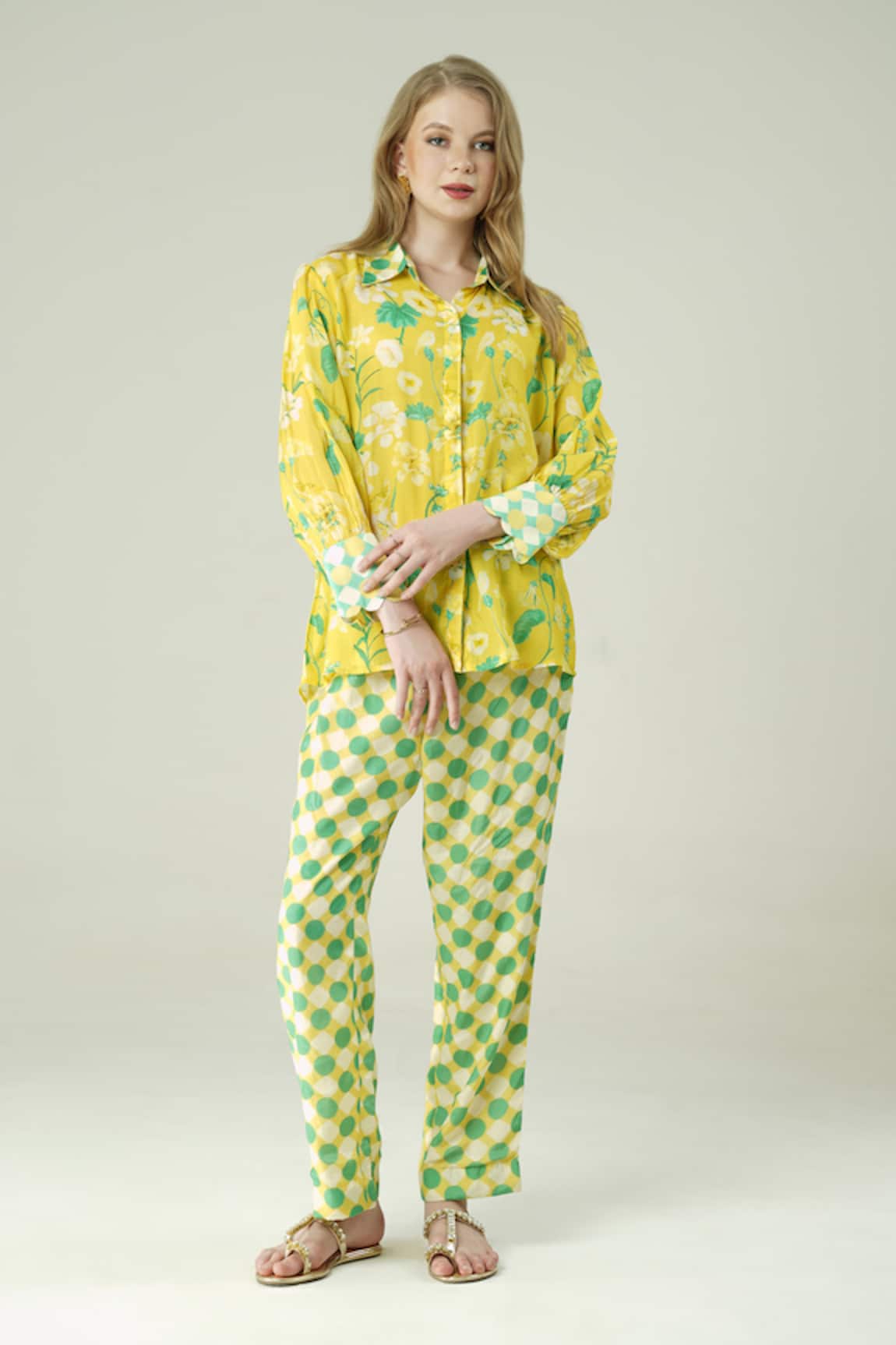 Surabhi Arya Floral Print Muslin Shirt & Pant Set 