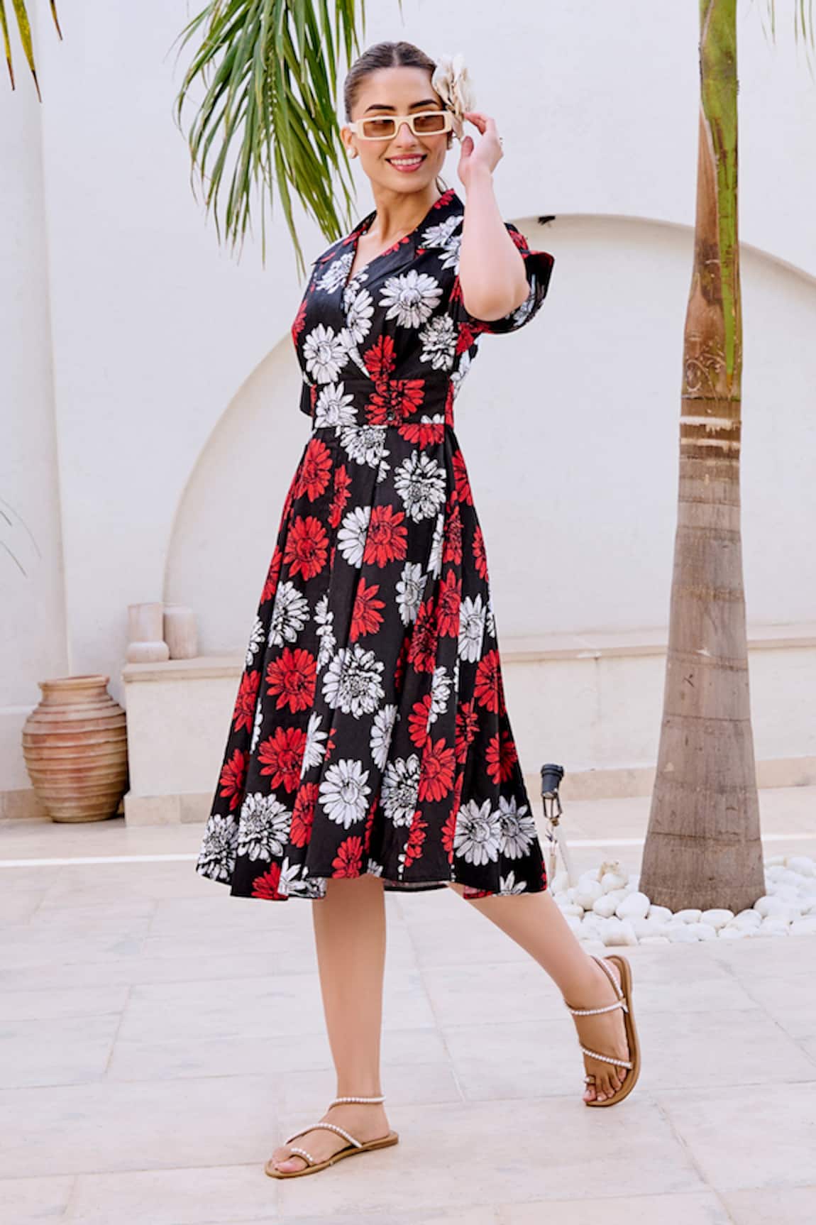 House Of Fett Floral Print Designer Dress 