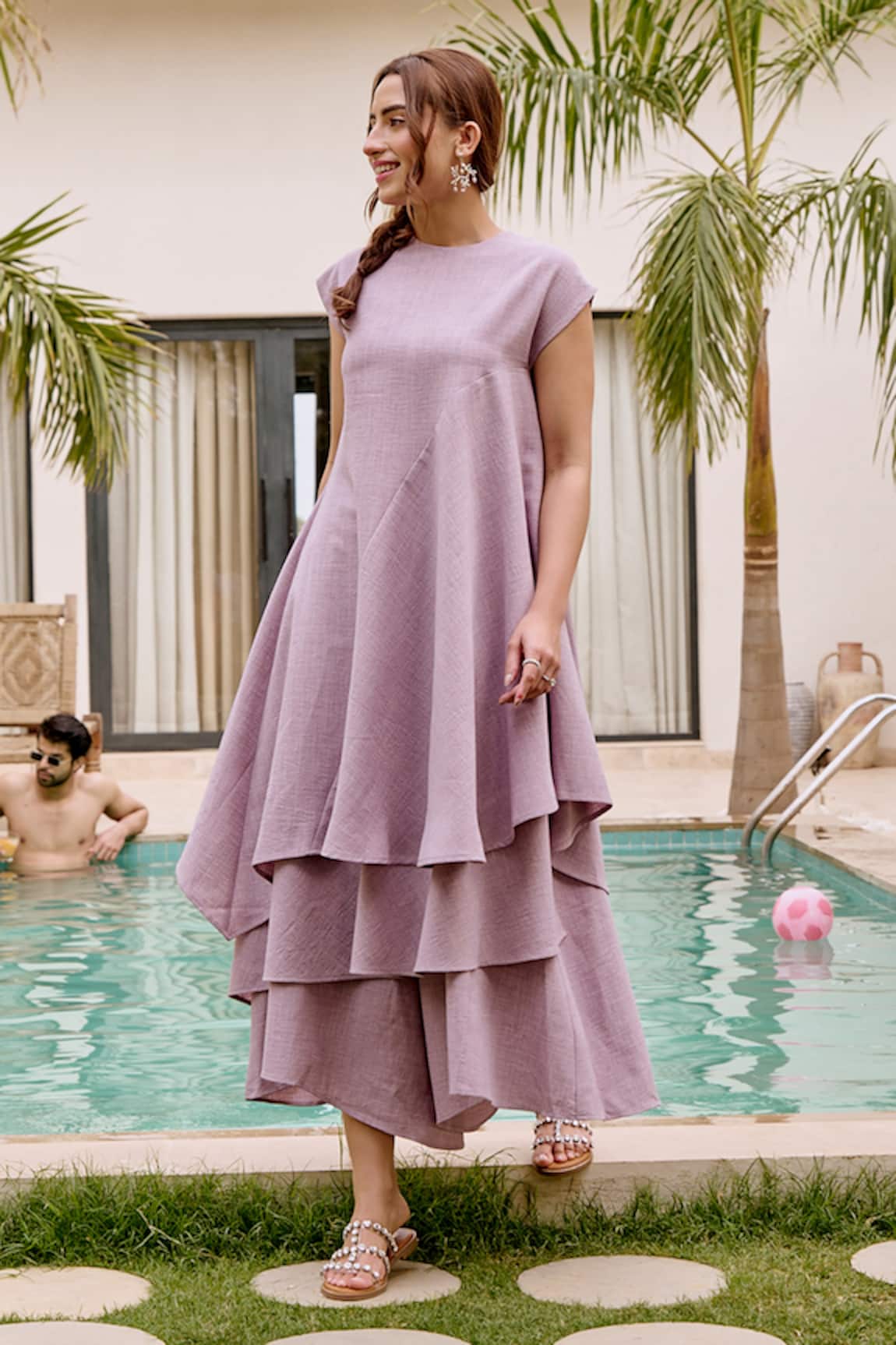 House Of Fett Light Purple Asymmetric Co-ord Set 